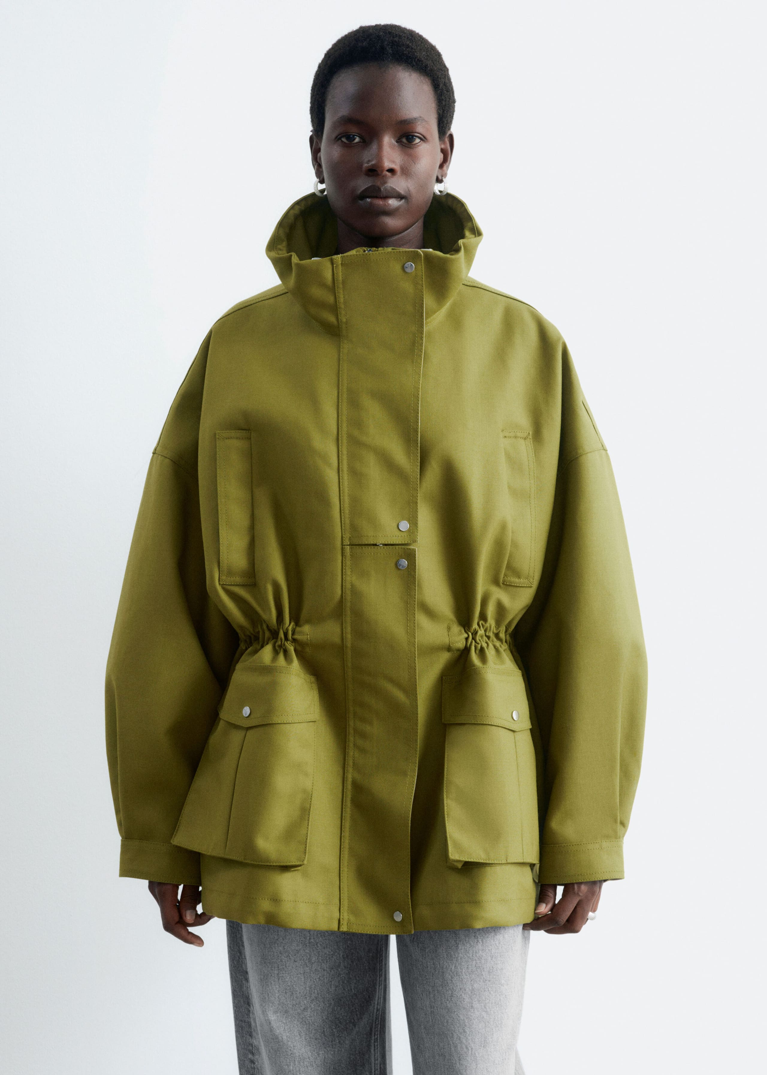 Oversized Utility Jacket - Green - Lookbook