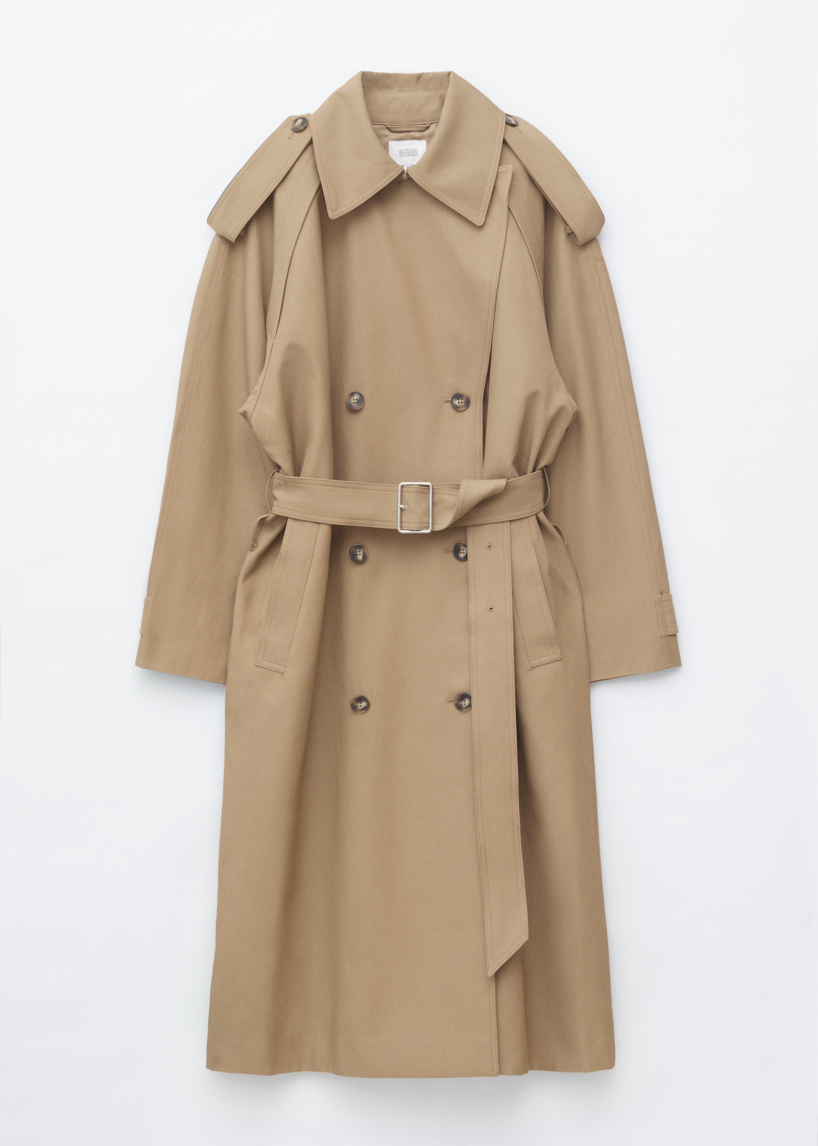 Ruimvallende trenchcoat - Beige/Zwart