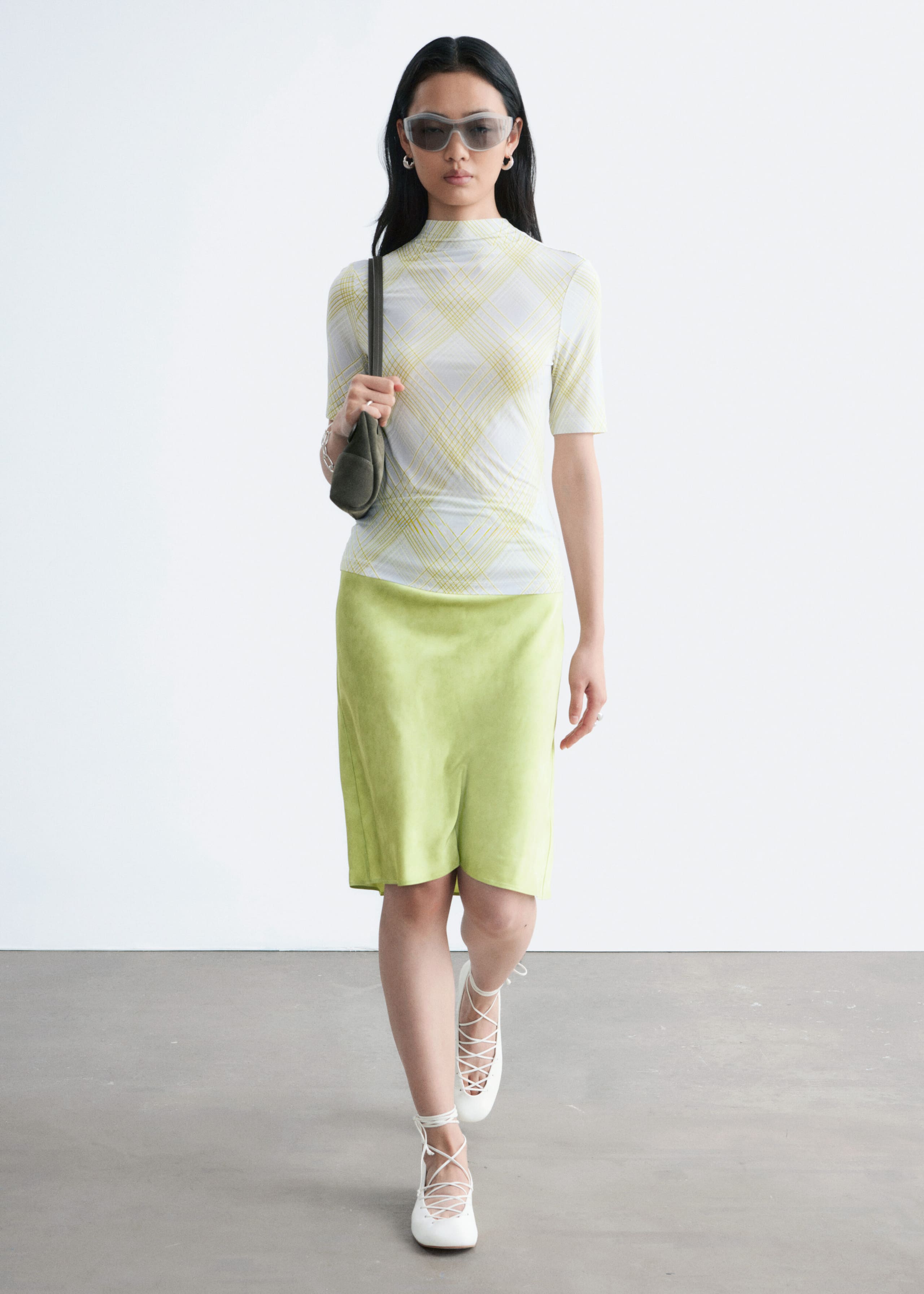 Image of Short-Sleeve Mock-Neck Top