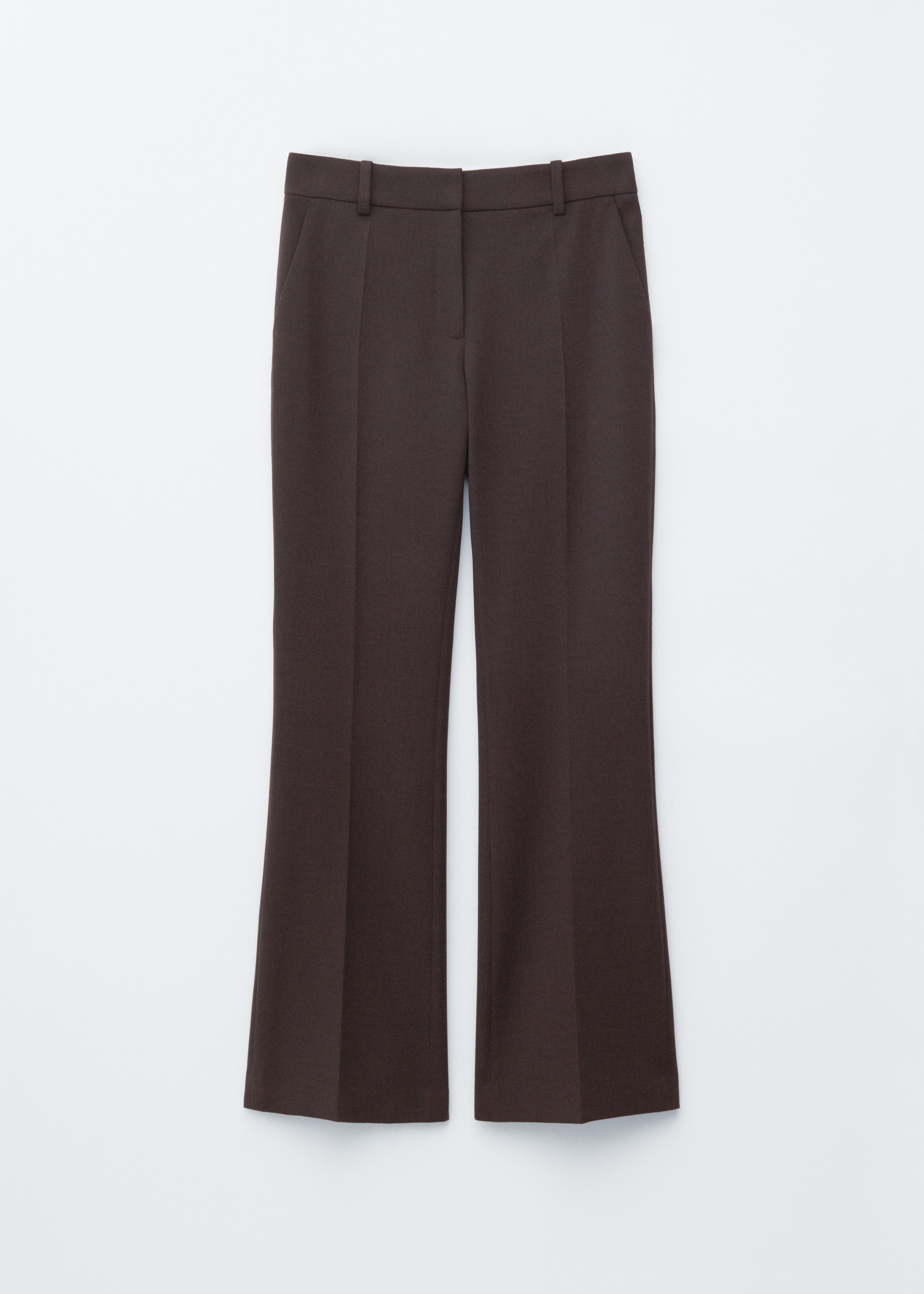 Pantalones con pliegues marcados - Marrón oscuro/Gris