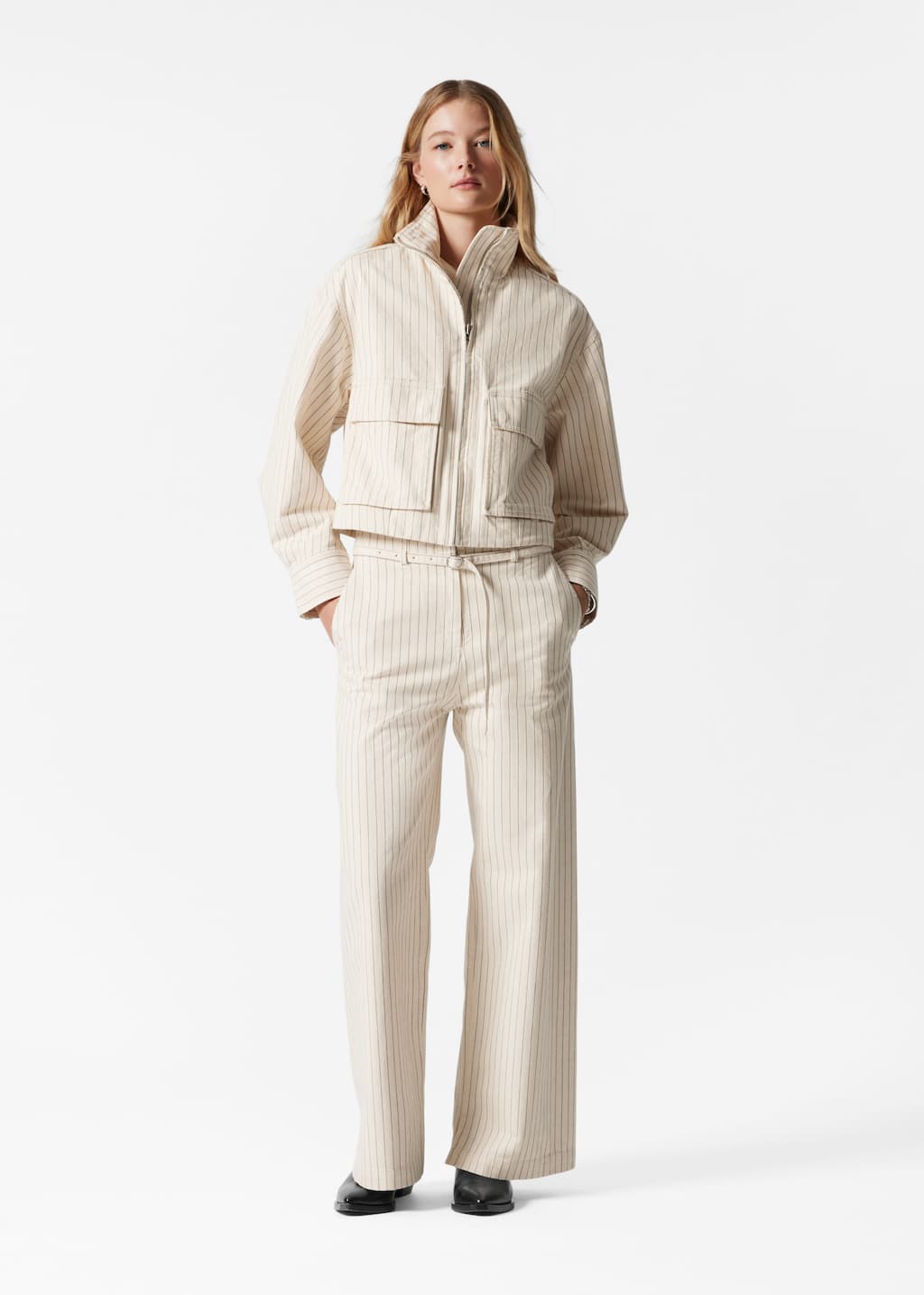 Image of Buckle-Belt Trousers