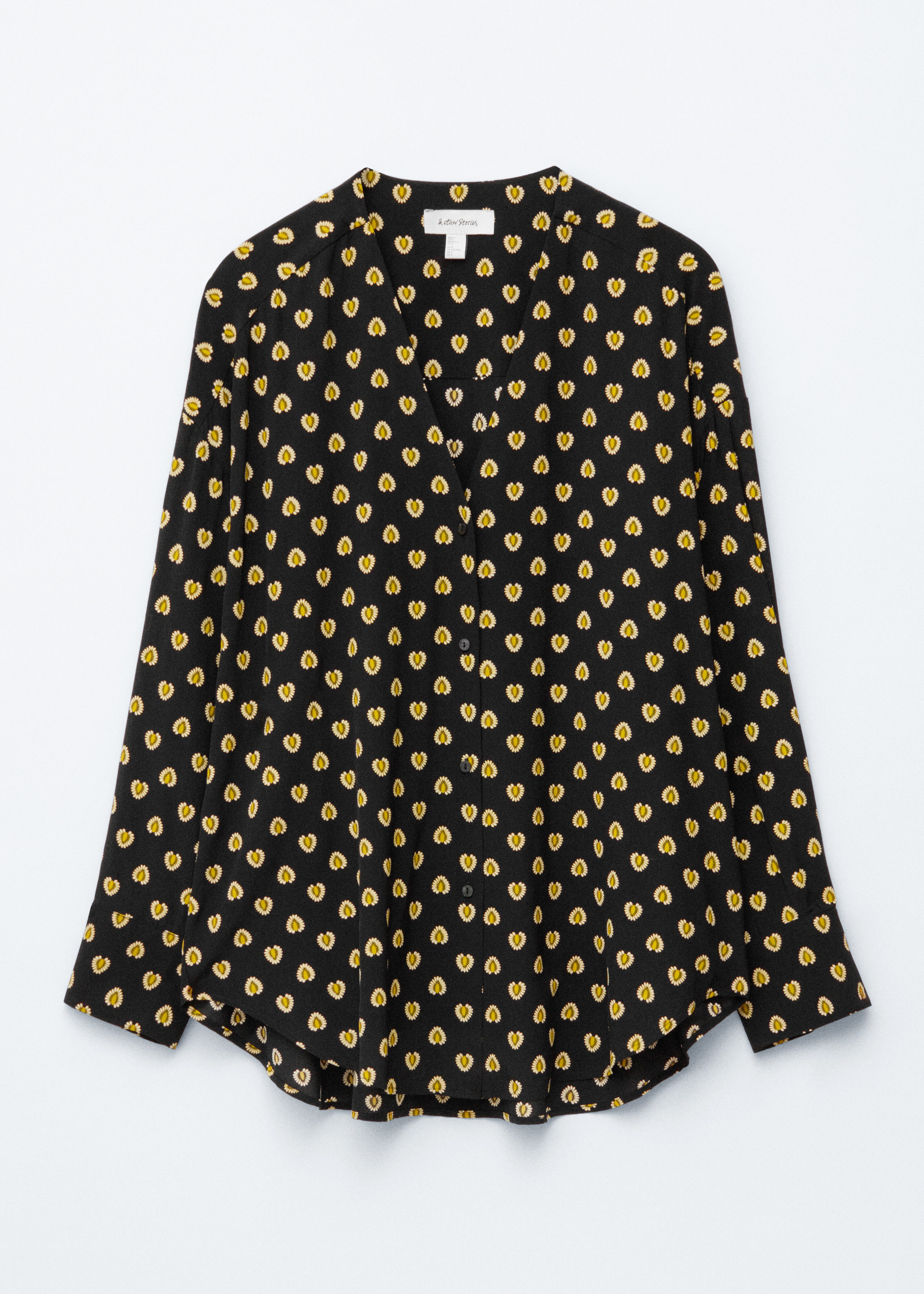 Oversized Printed V-Neck Blouse