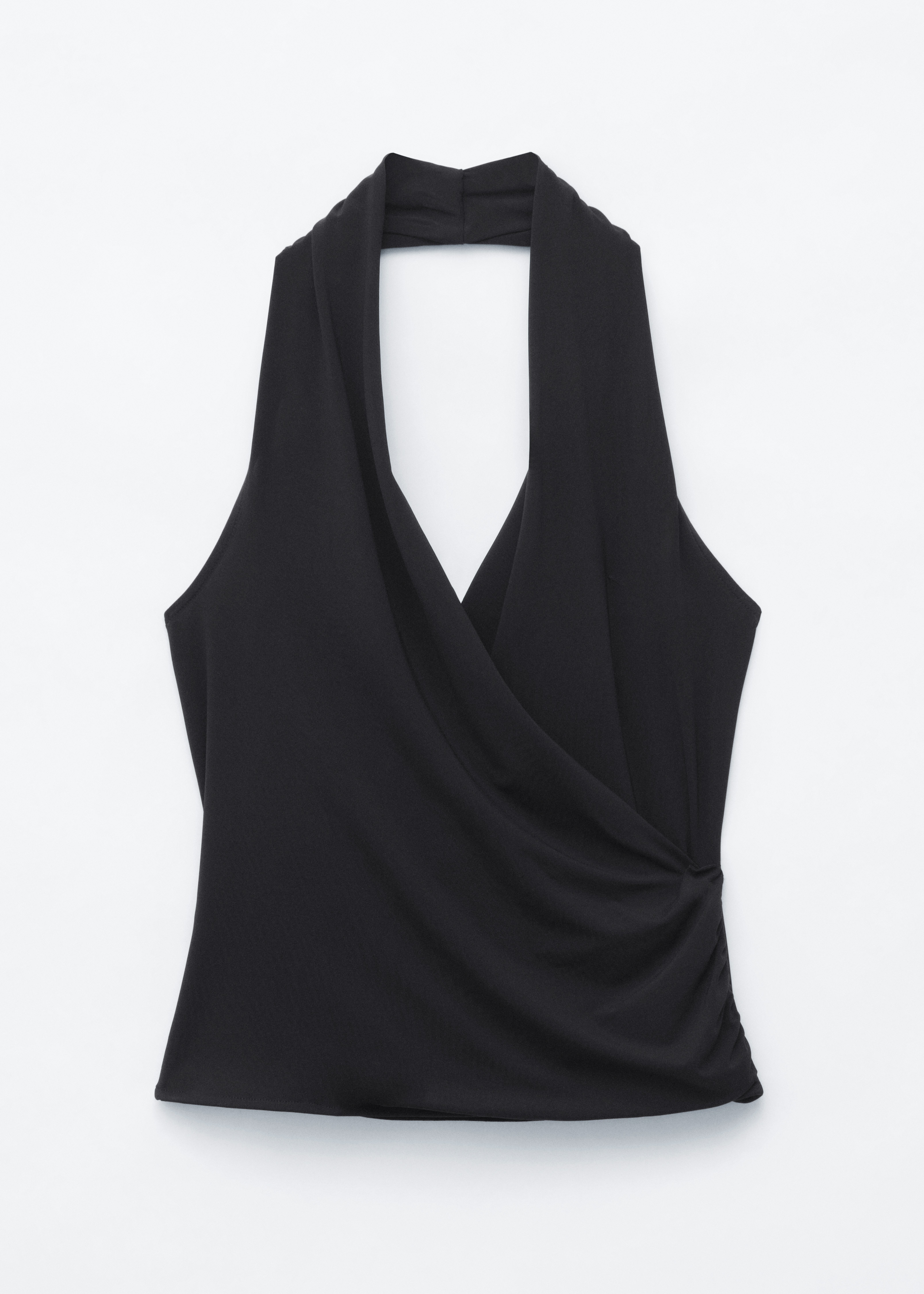 Drapert halterneck-topp - Svart