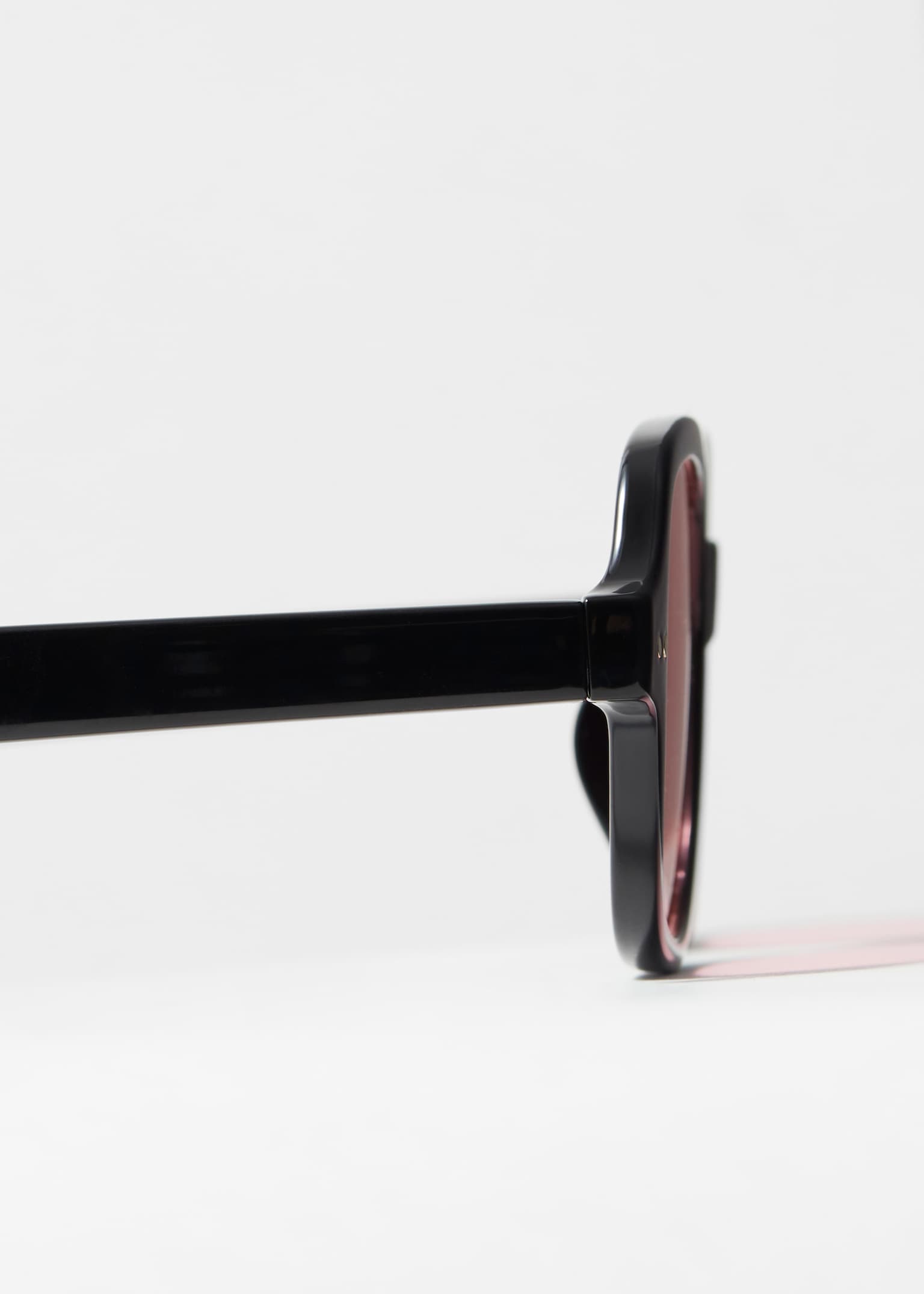 Rectangular Frame Sunglasses - Black/Light Pink - 3