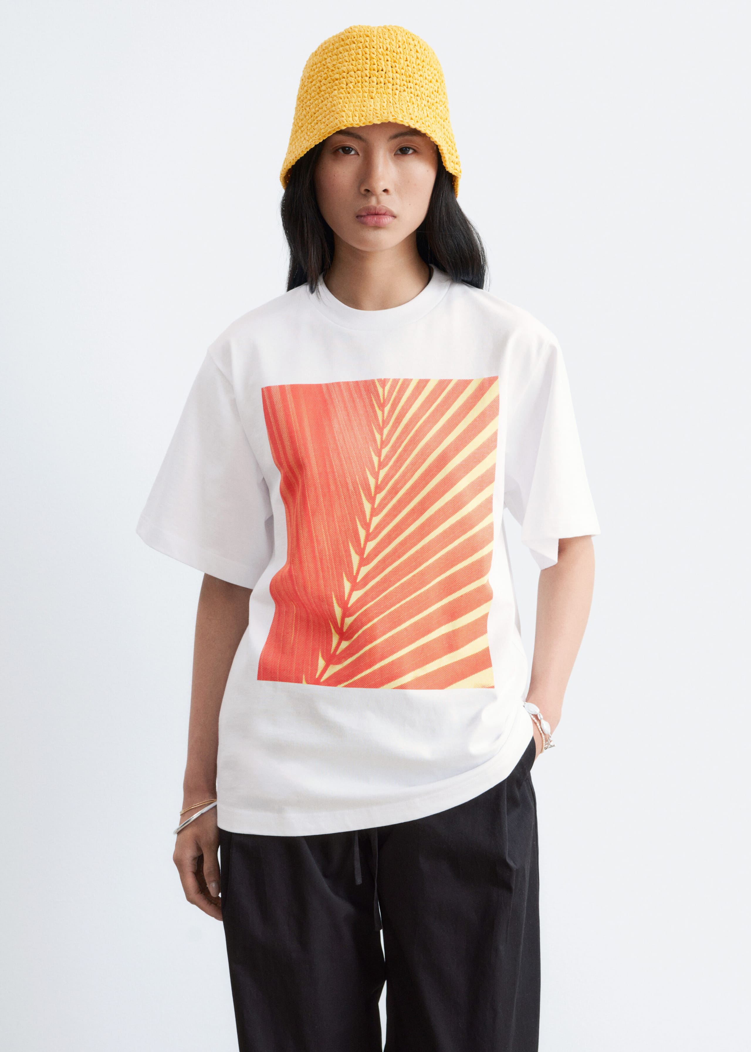 T-shirt imprimé et décontracté - Blanc/Imprimé - Lookbook