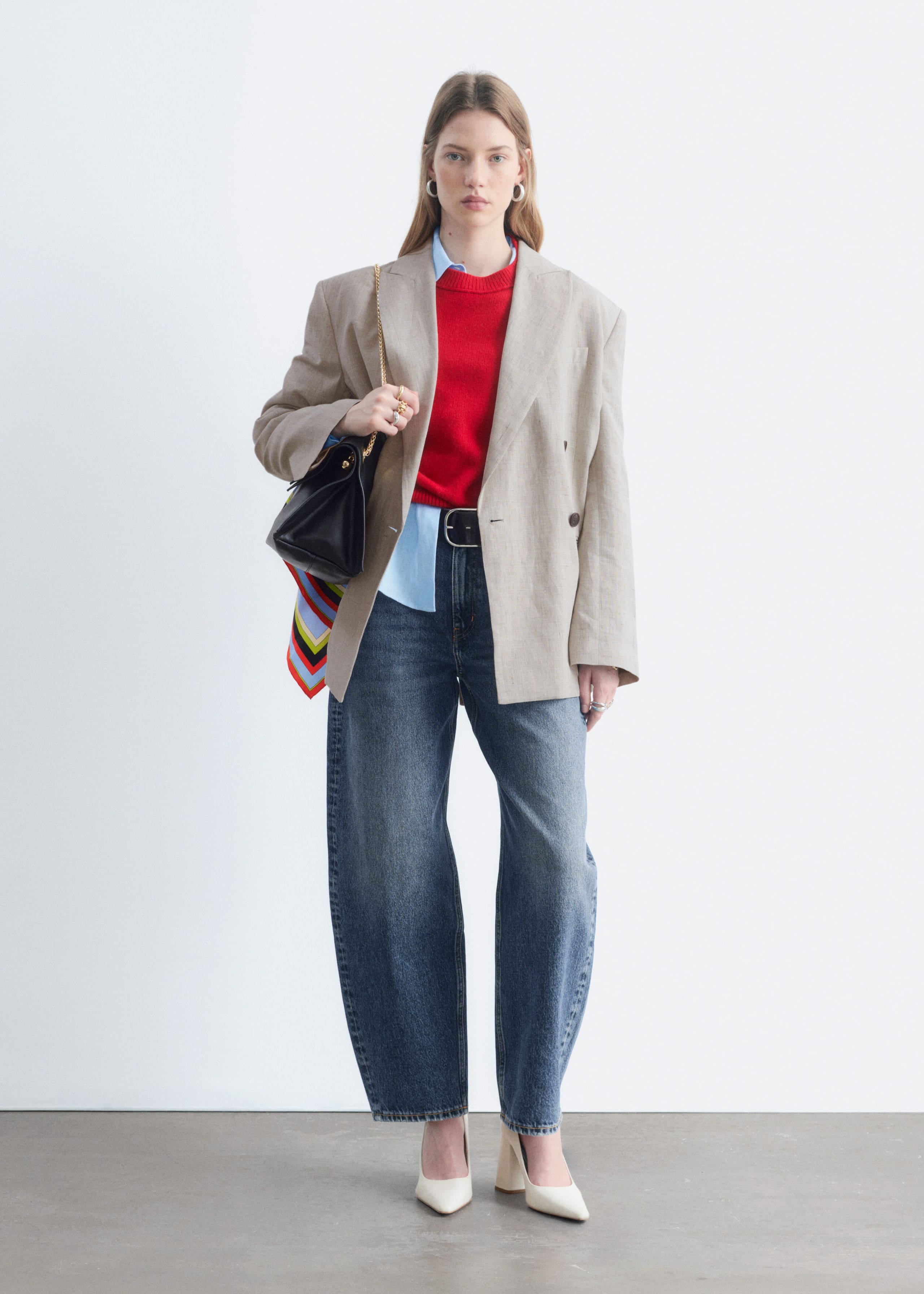 Barrel-Leg Ankle Jeans - Washed Blue - Lookbook