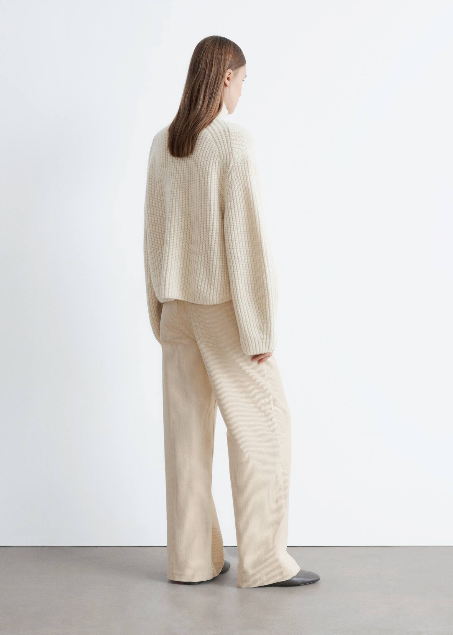 Široké manšestrové nohavice - Krémová/Tmavohnedá/Tmavočervená/Stredne hnedý/Krtko - 3