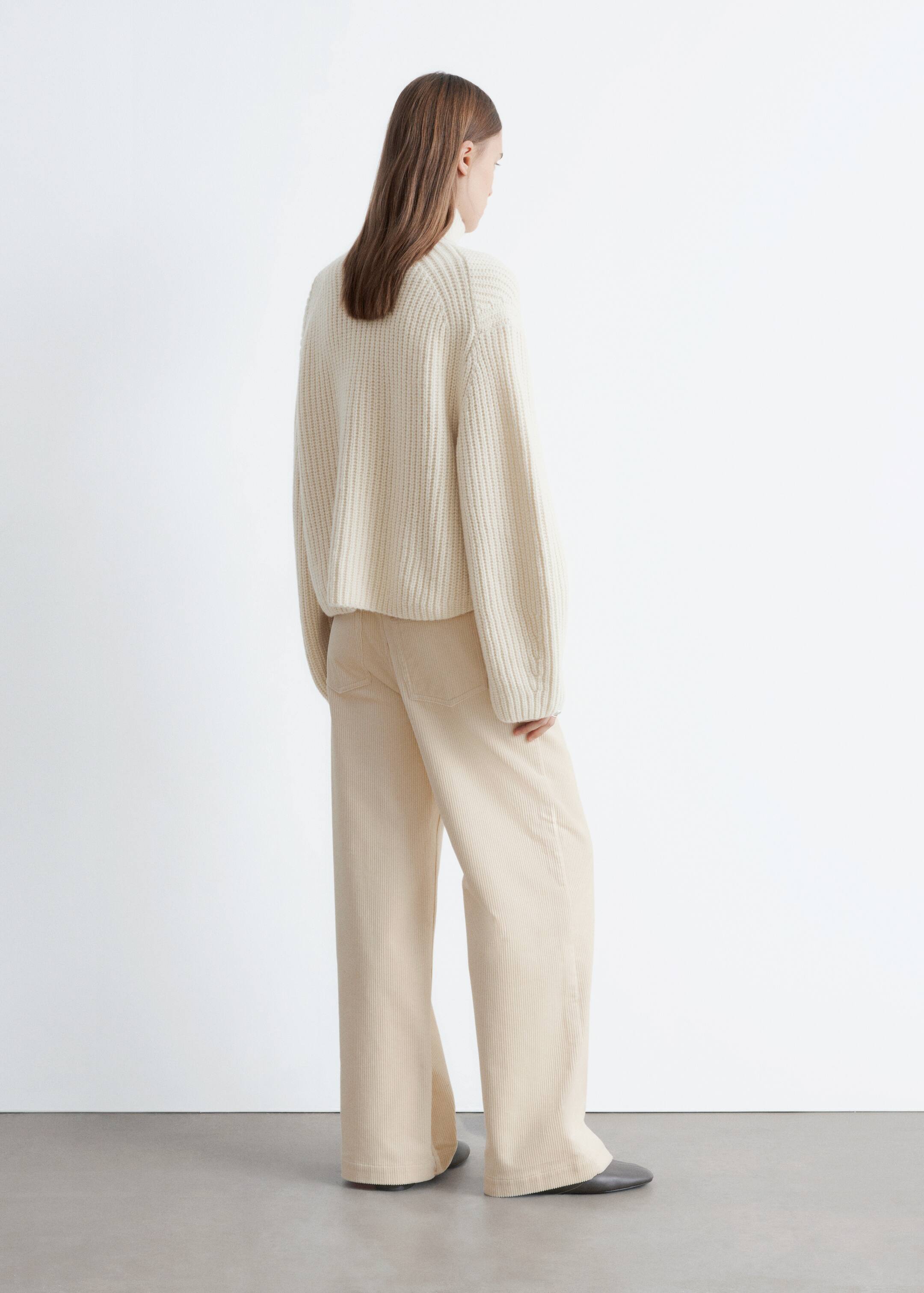 Ingrandisci l'immagine: Wide-Leg Corduroy Trousers - Cream - DONNA | H&M CH 5