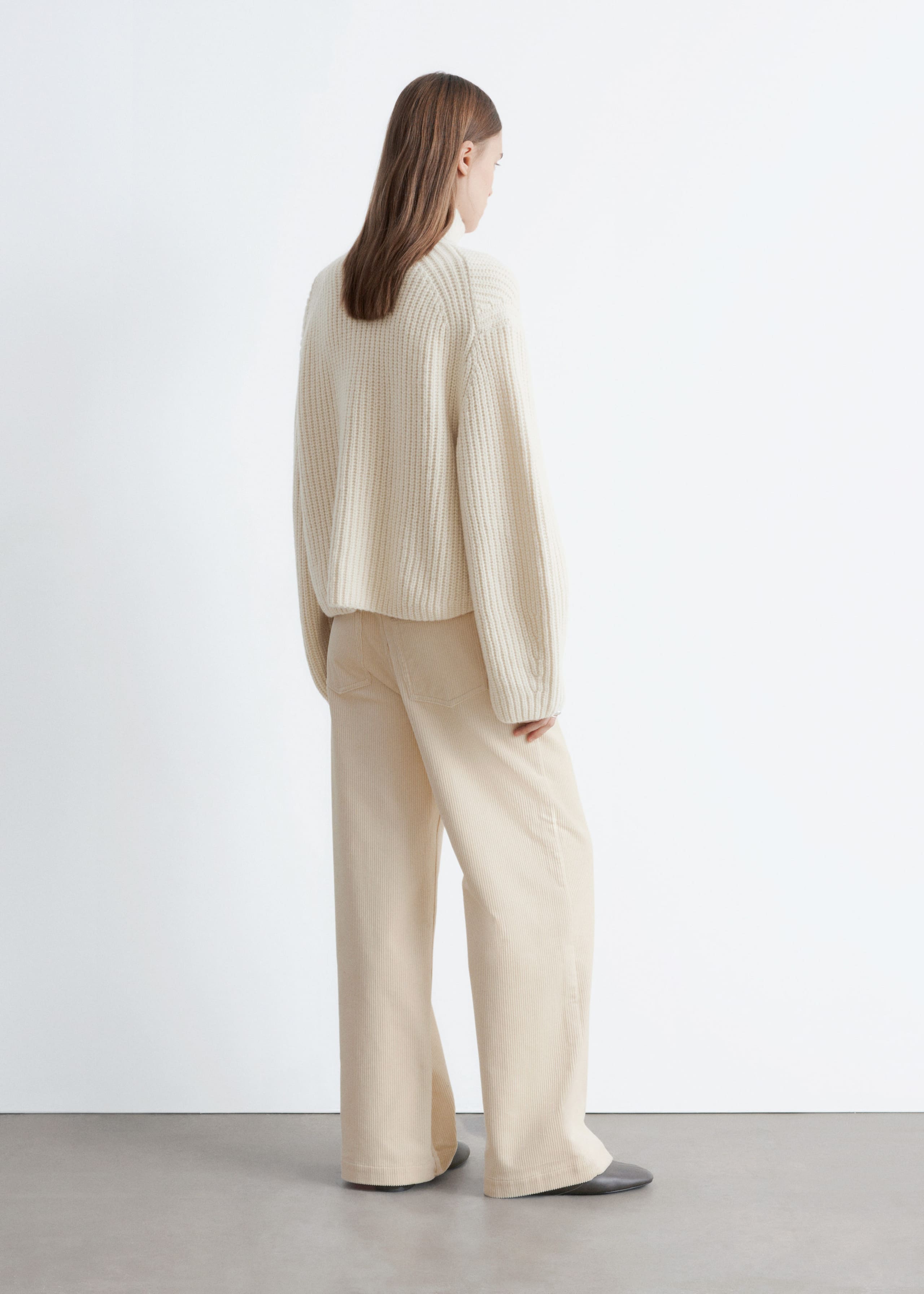 Image of Wide-Leg Corduroy Trousers