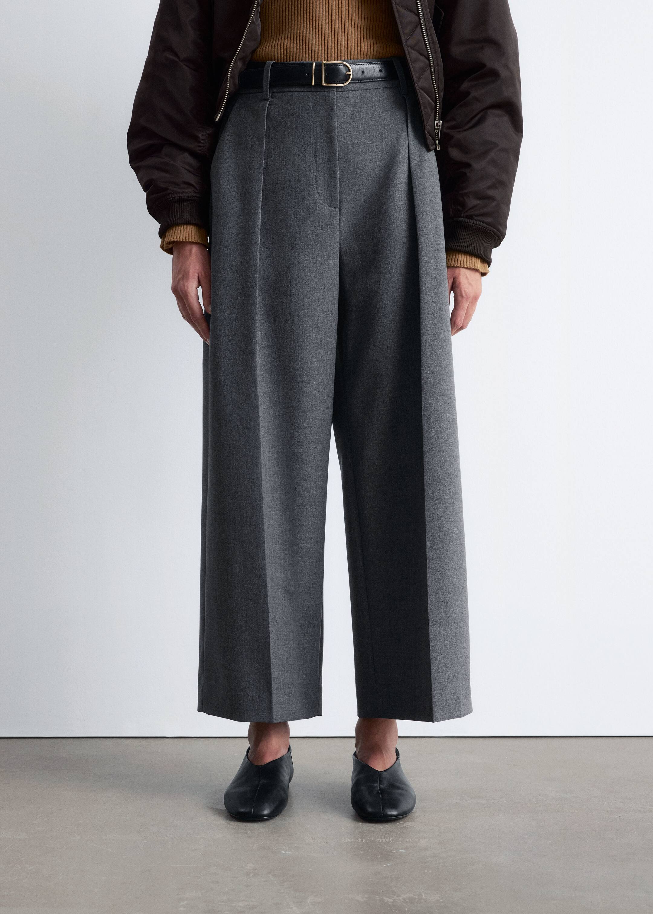 View larger image: Tailored Press-Crease Trousers - Grey - Ladies | H&M GB 3