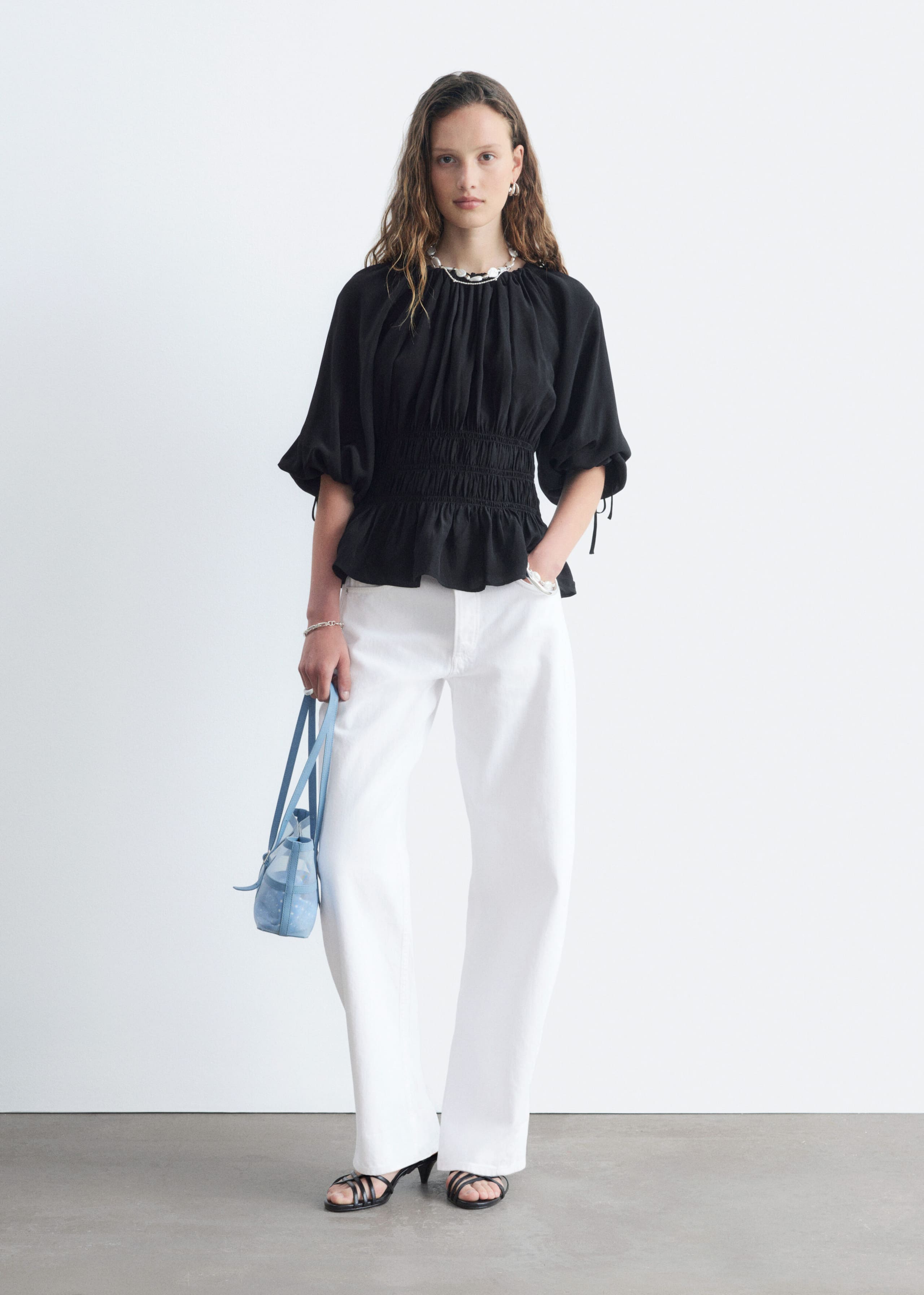 Smocked Blouse - Black - Still Life