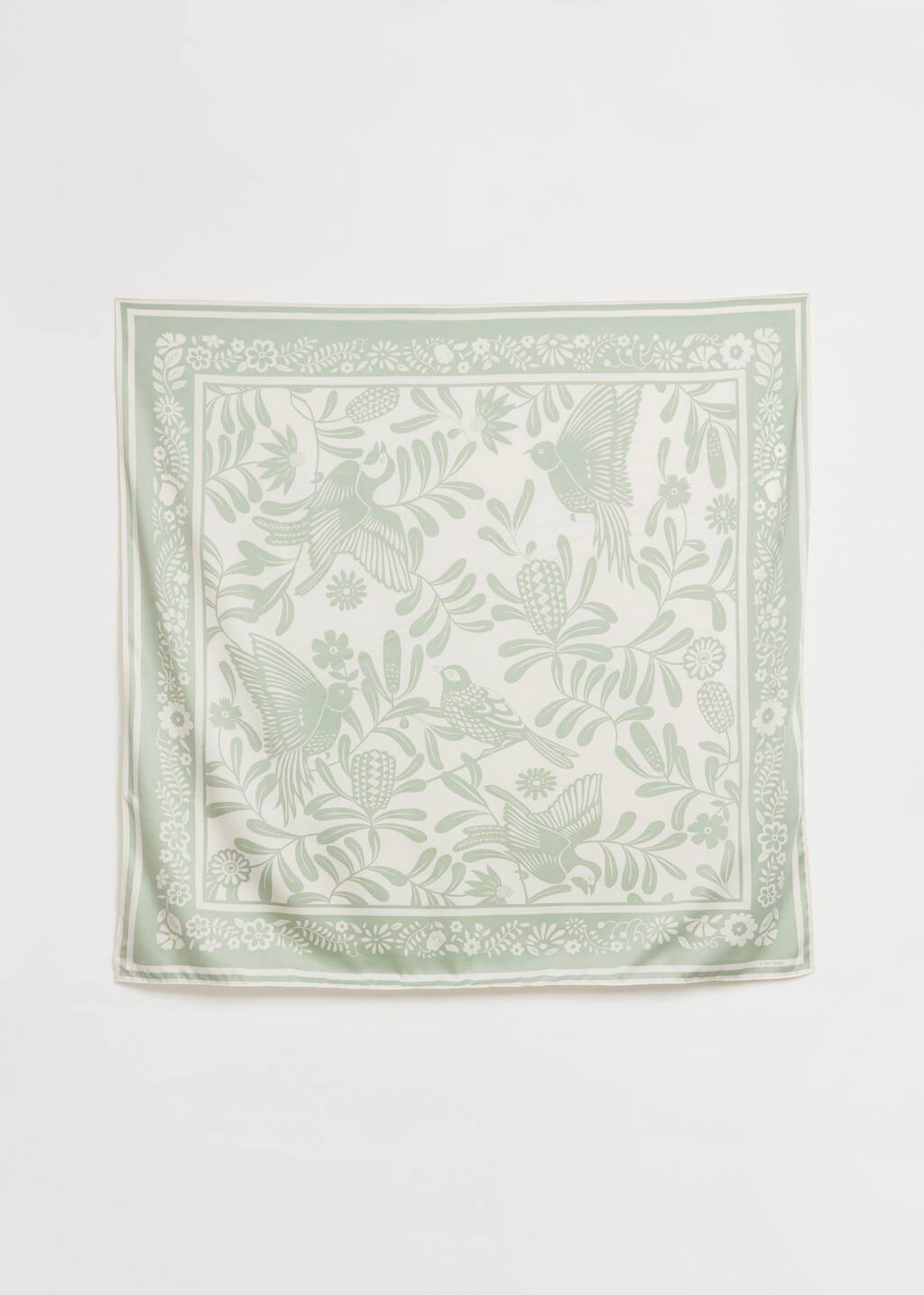 BirdieSquareScarf - Light jade - Natura morta