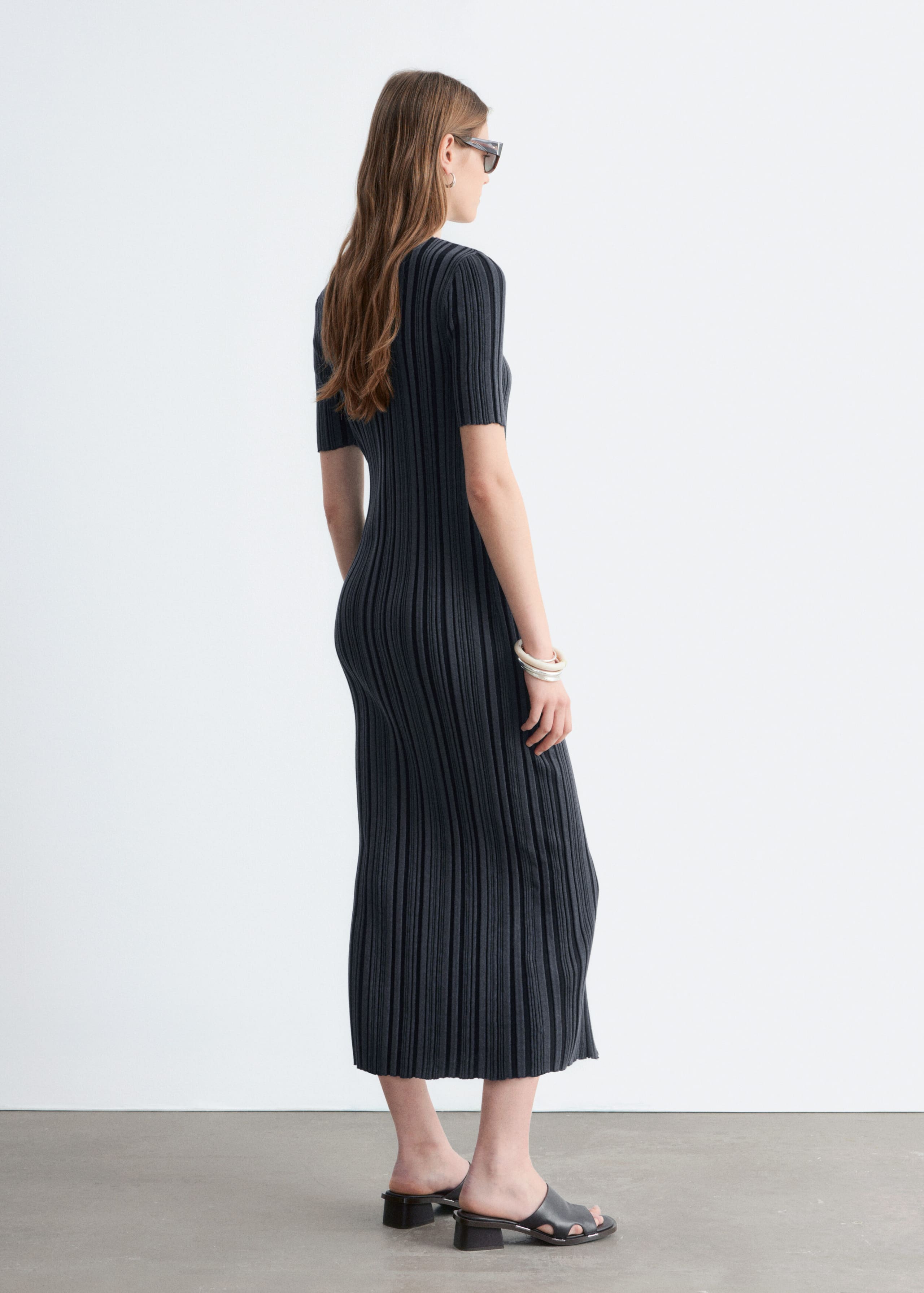 Image of Rib-Knit Midi Dress
