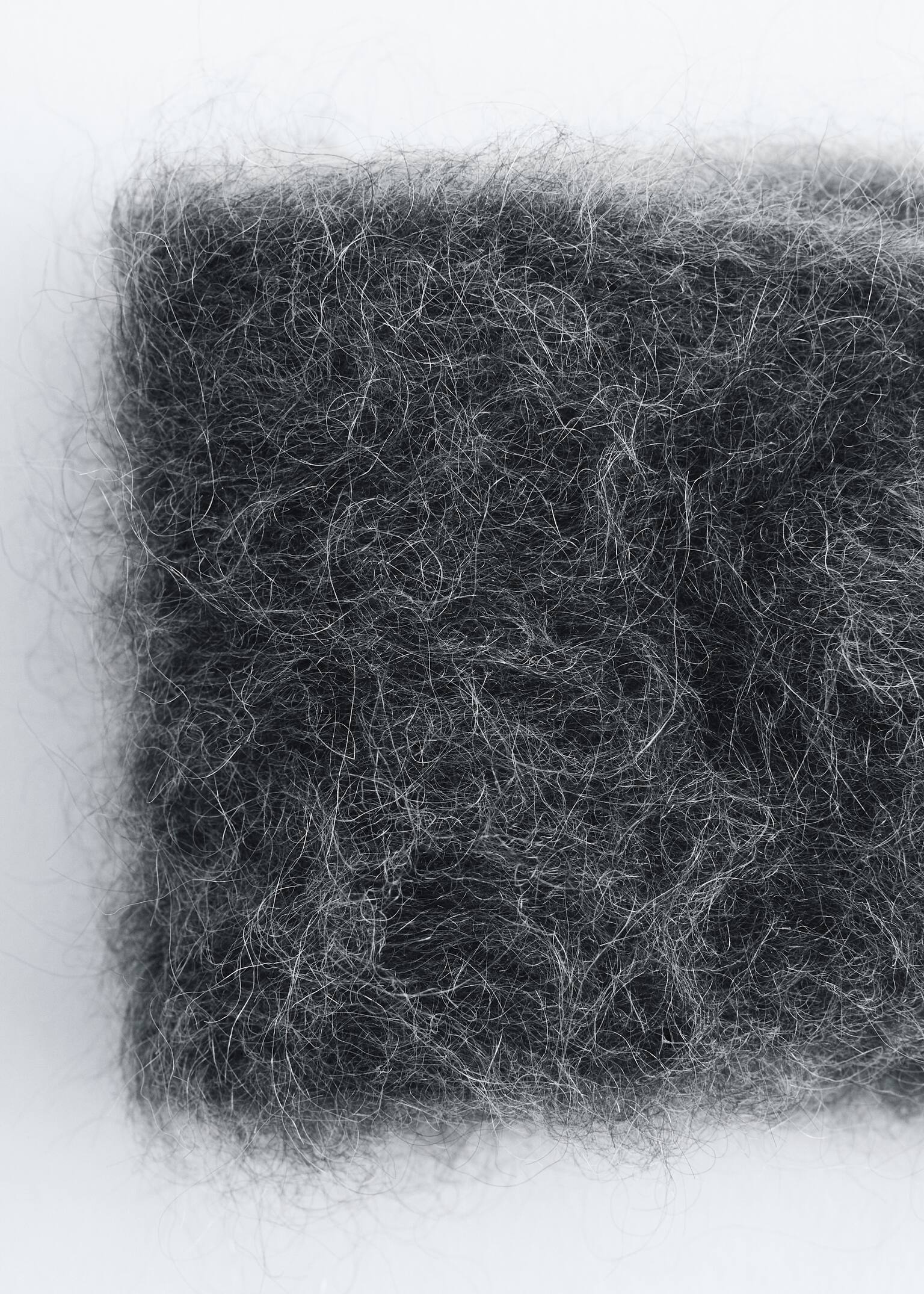 Mohair-Blend Twist-Front Headband - Dark Grey Melange/Light Yellow - 2
