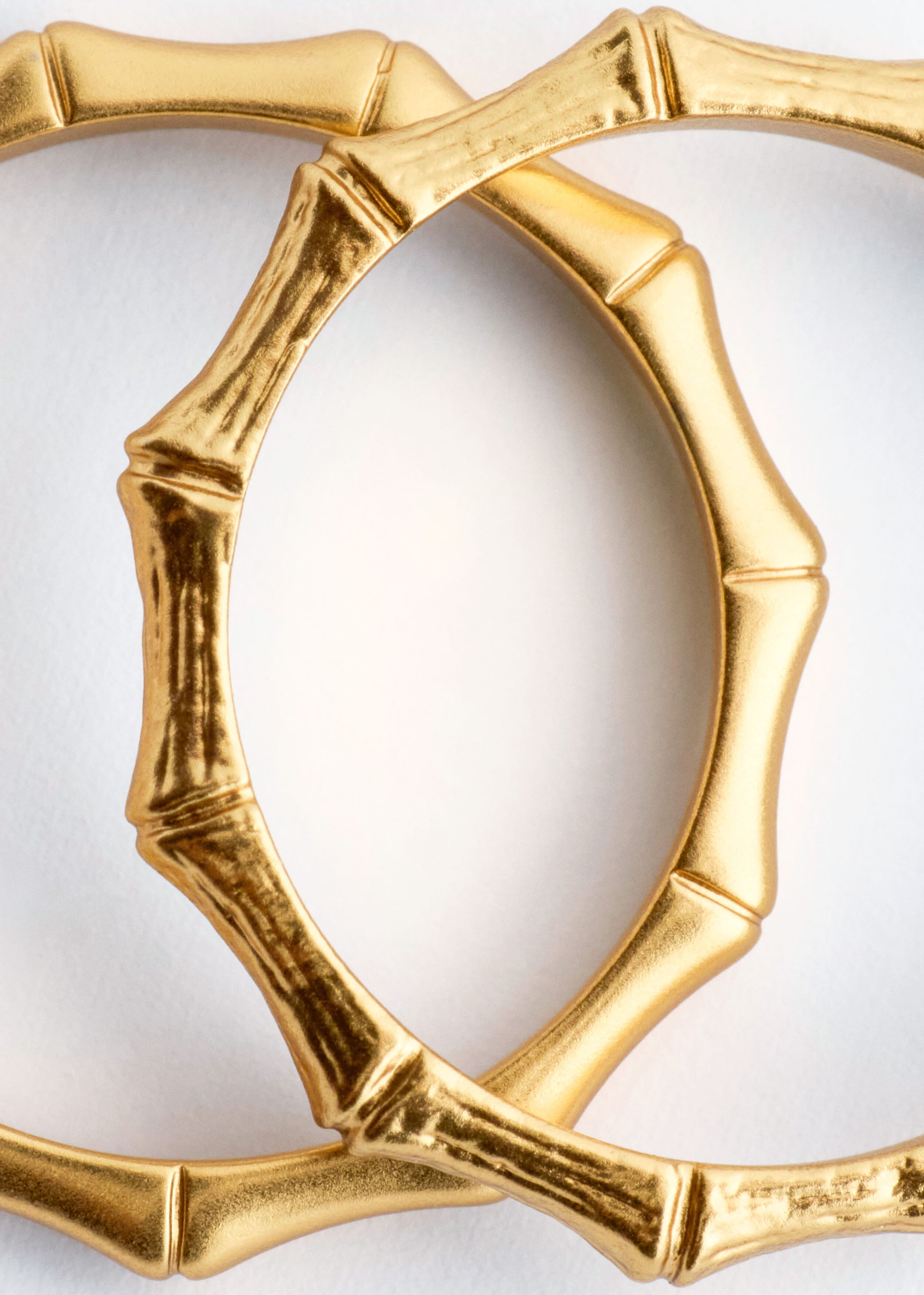 Bamboo-Inspired Ring Set - Gold - Still Life