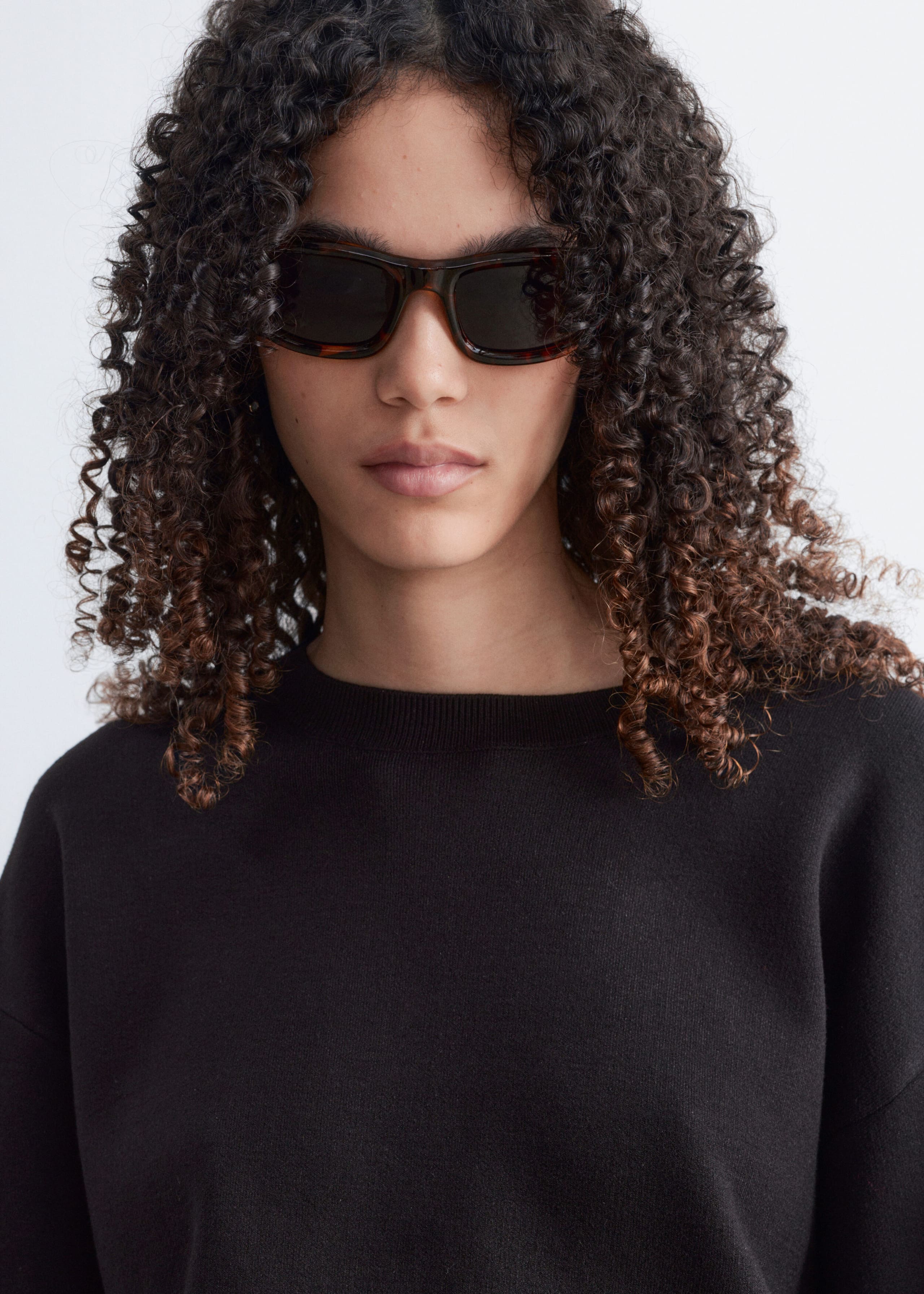 Rib-Trim Knitted Jumper - Black - Lookbook