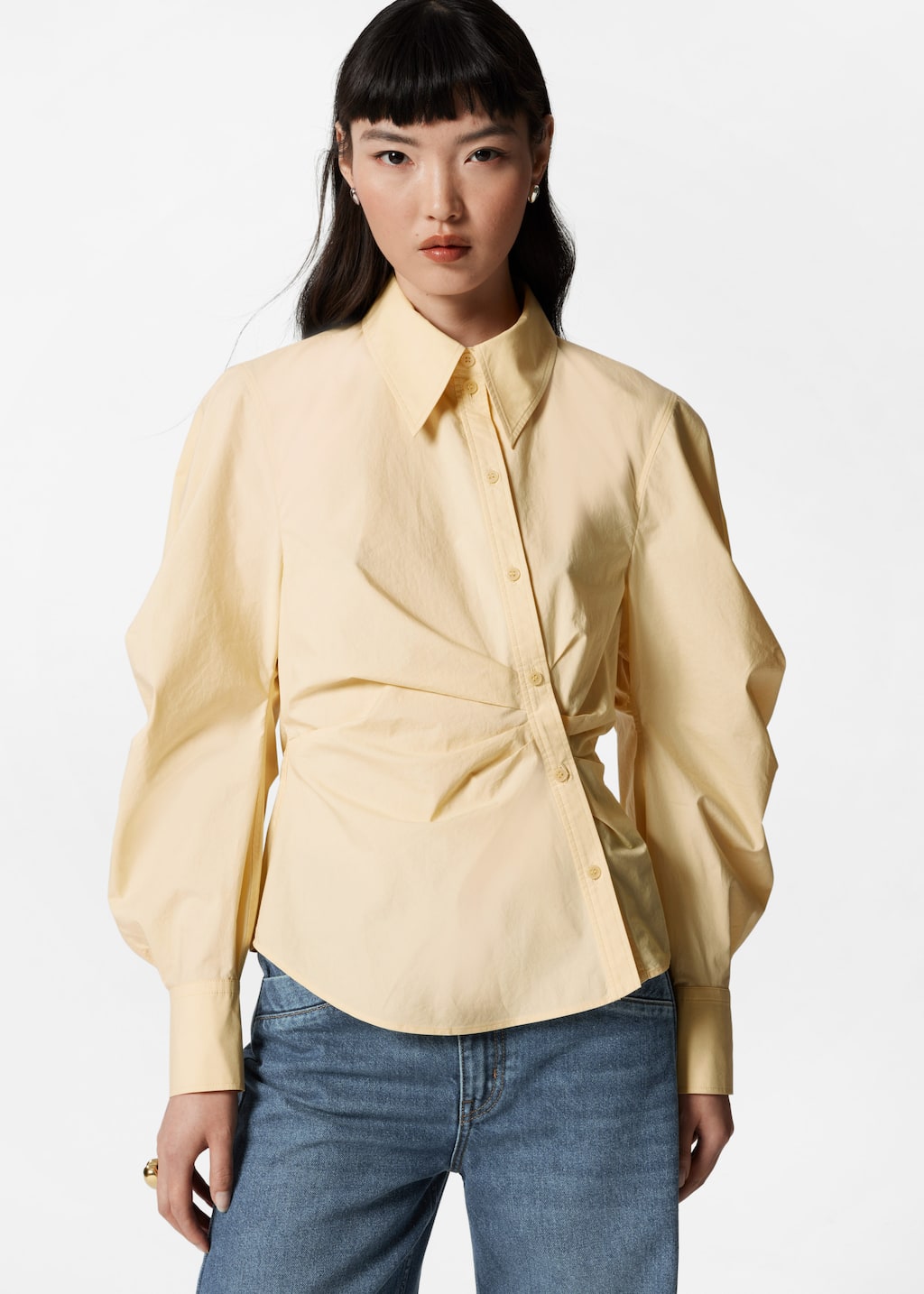 Camisa asimétrica de algodón - Blanco - Lookbook