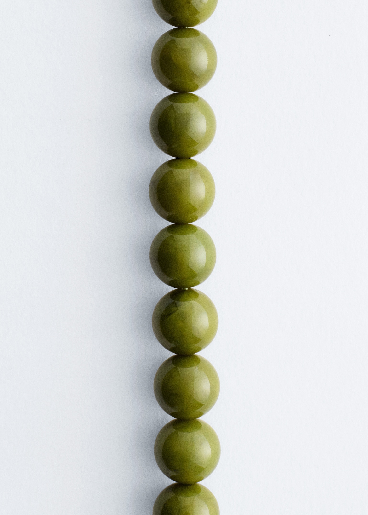 Collana corta con perle di pietra - Verde/Nero - 3