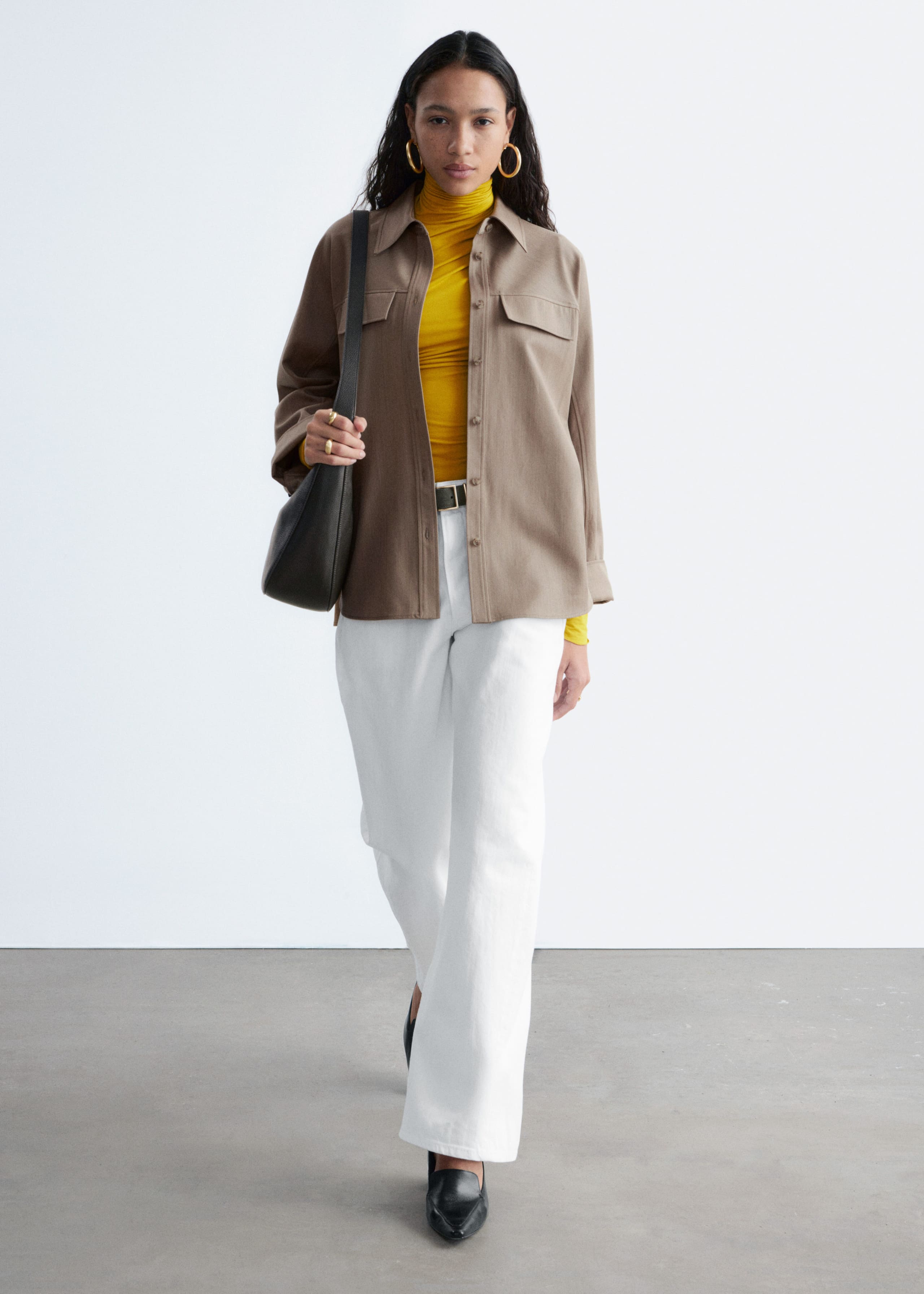 Image of Structured wool-cotton shirt