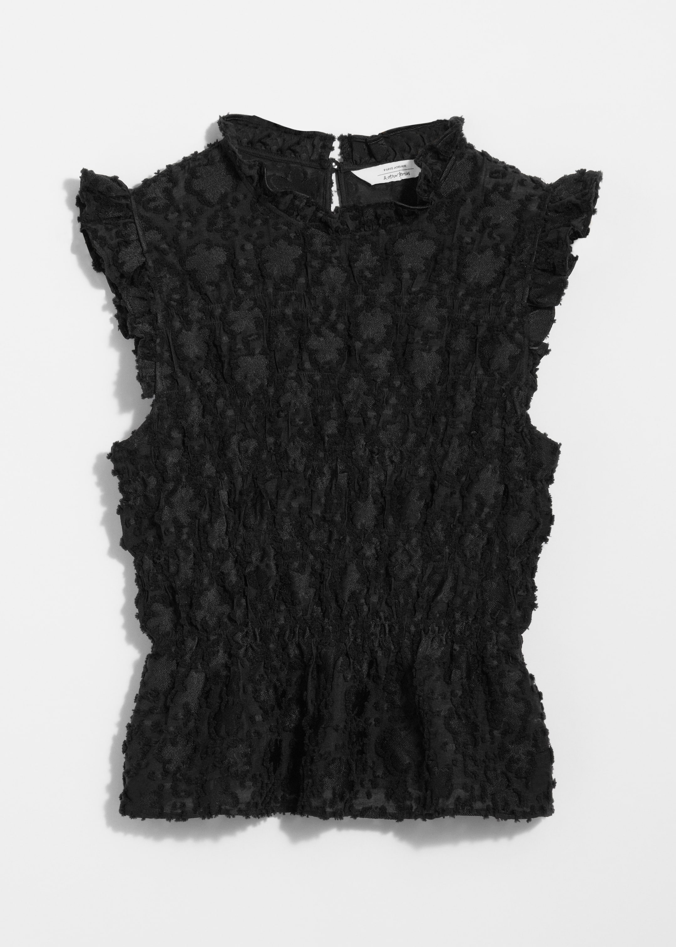 Grösseres Bild ansehen: Gesmoktes Oberteil mit Schößchen - Schwarz - DAMEN | H&M CH 1