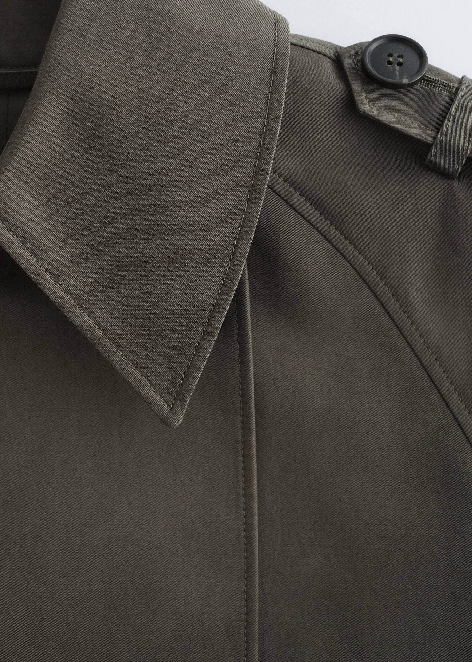 Doppelreihige Trenchjacke - Khaki/Beige - 10