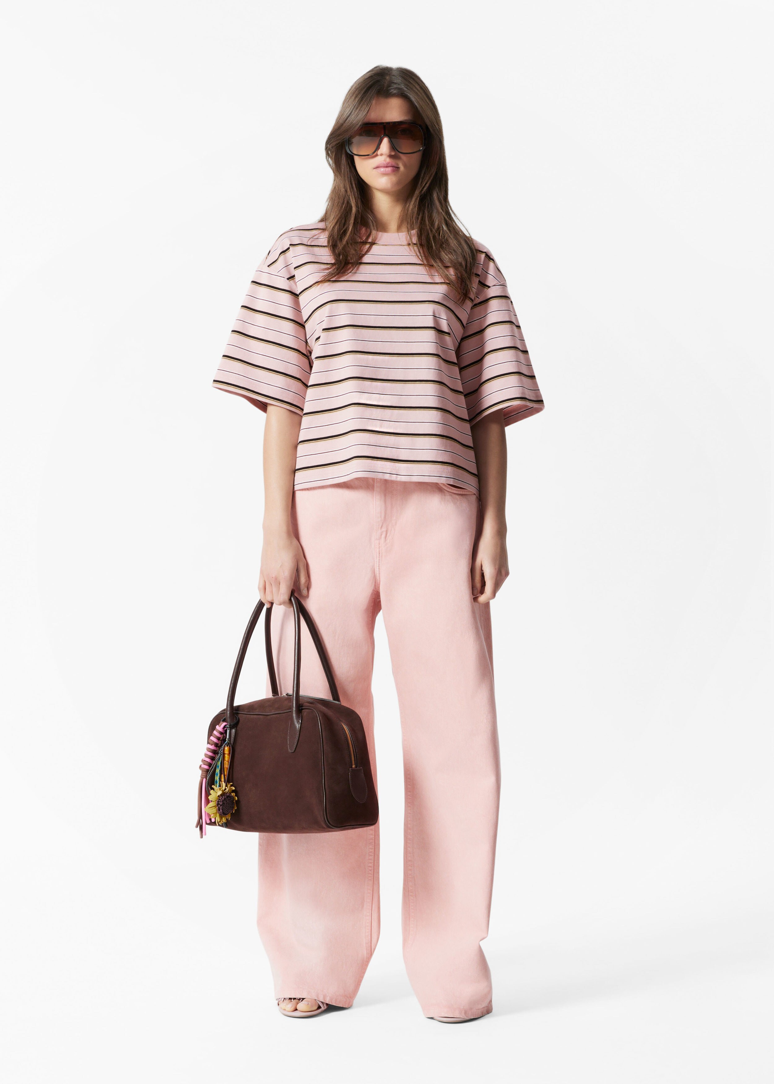 Boxy T-Shirt - Dusty Pink Stripes - & Other Stories NL