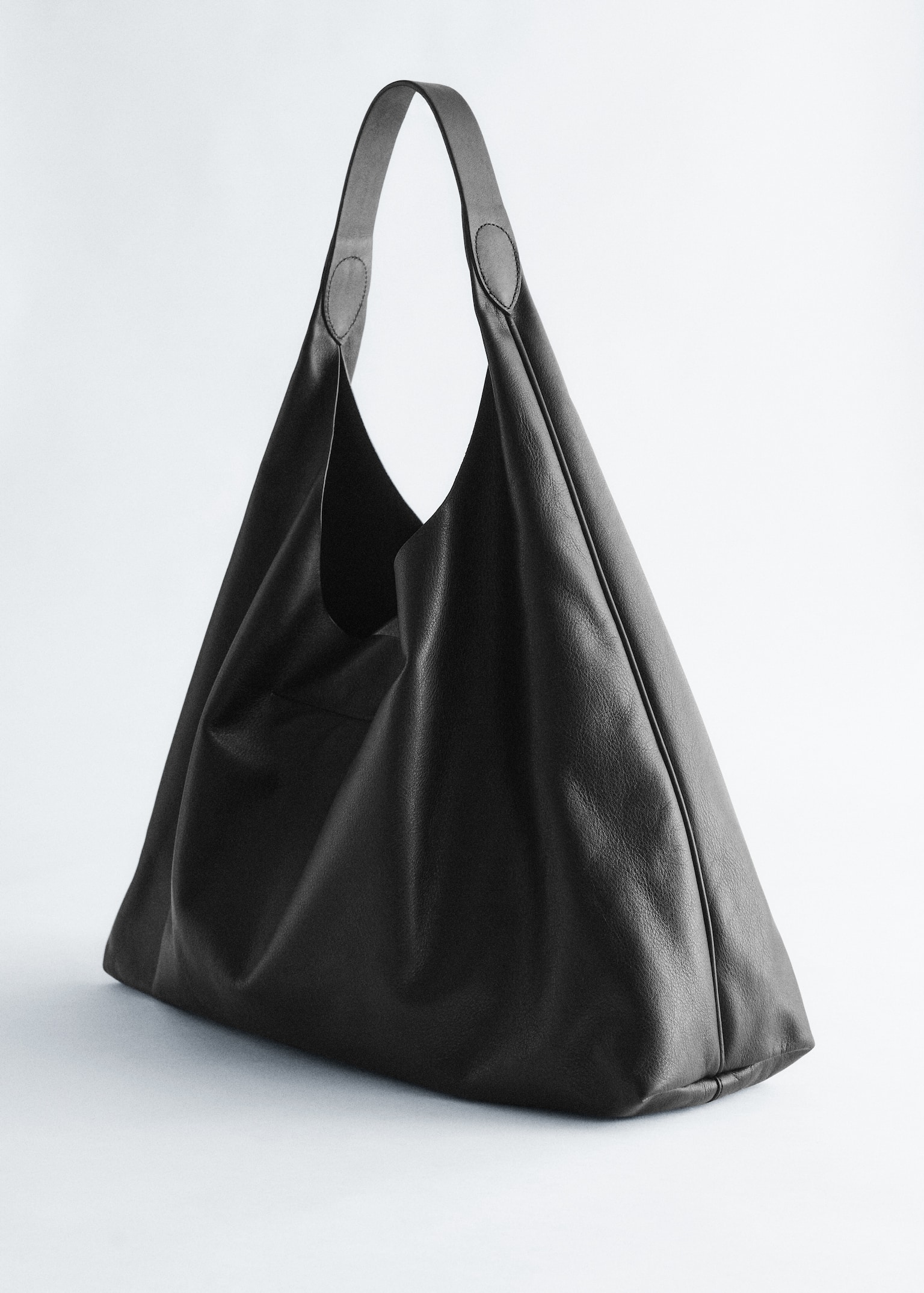 Sac cabas extra large en cuir - Noir/Gris foncé - 2