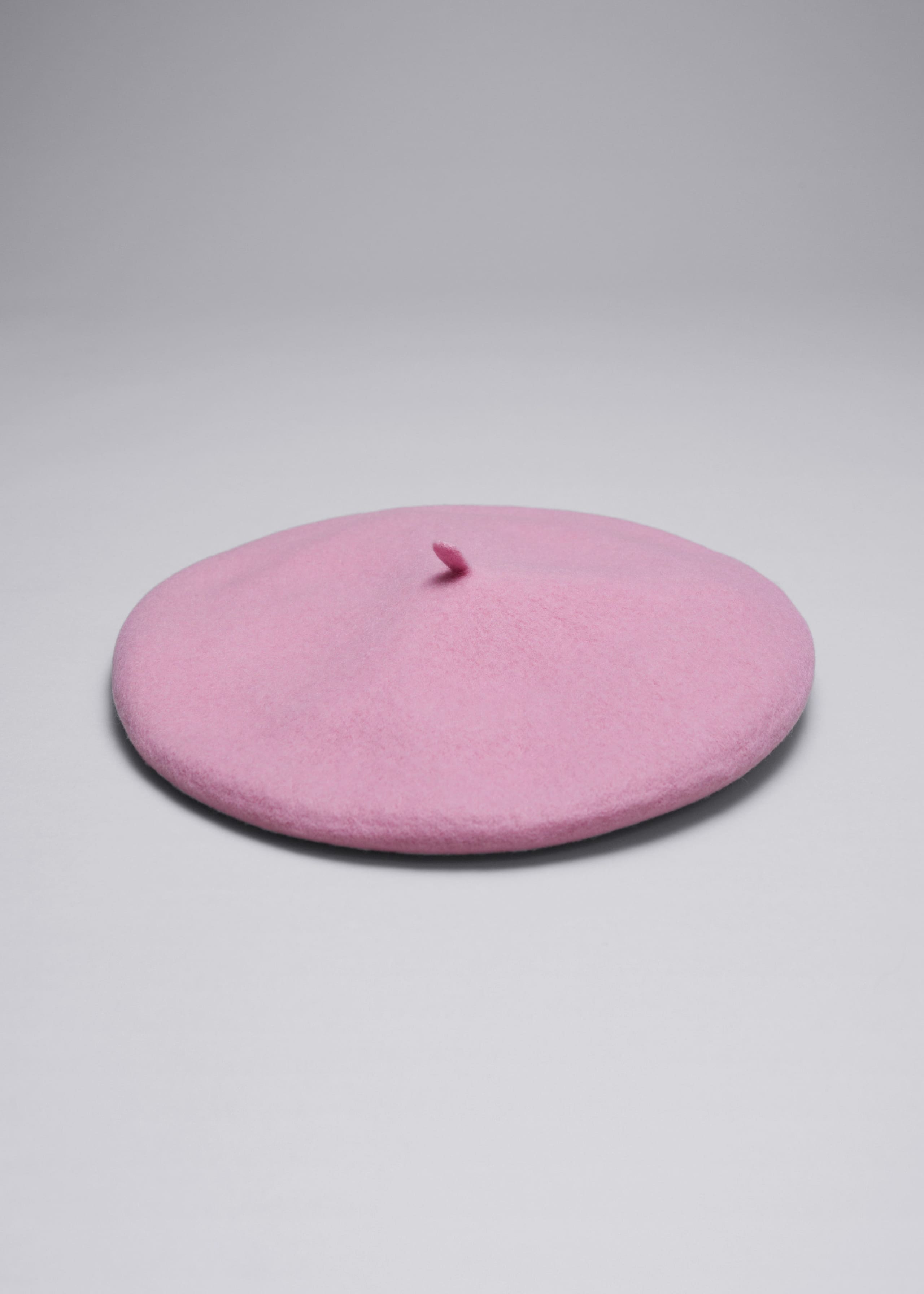 Klassische Baskenmütze aus Wolle - Rosa - Stillleben