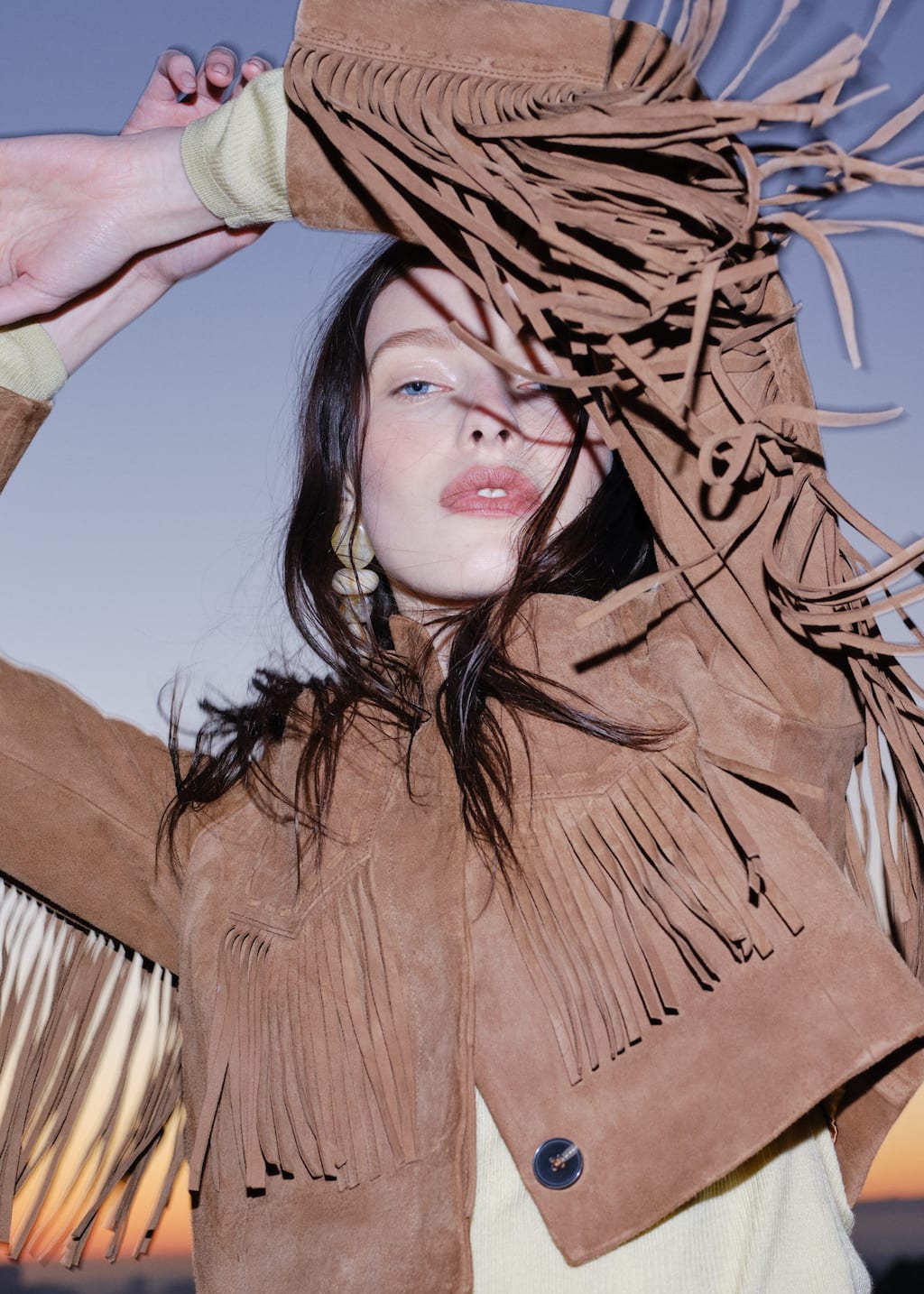 Image of Fringe Suede Jacket