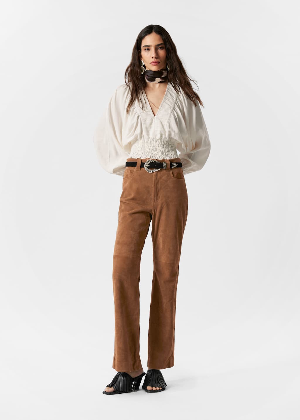 Image of Smocked Puff-Sleeve Blouse