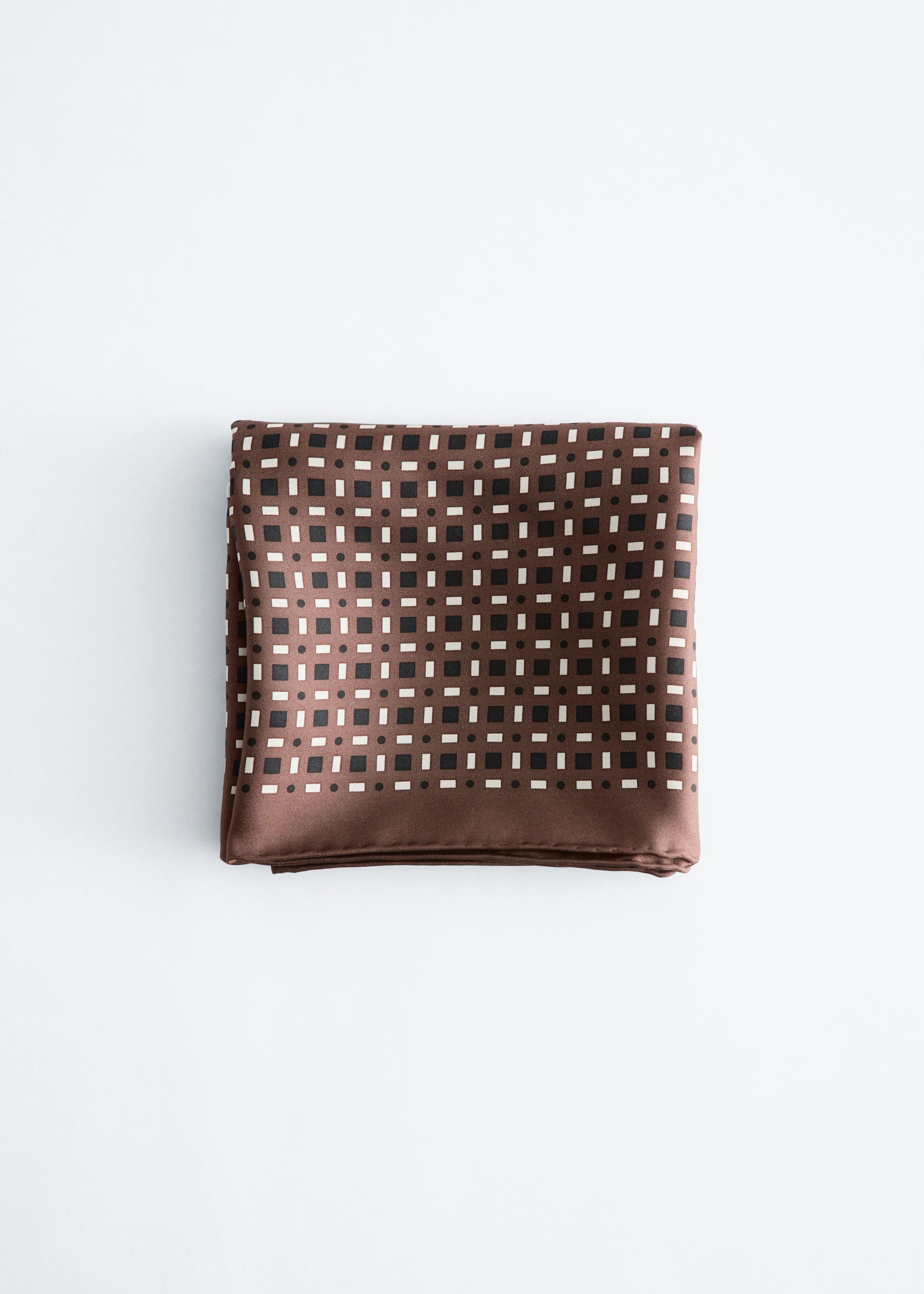 Geometric Print Silk Scarf - Green/Geometric Print - Still Life