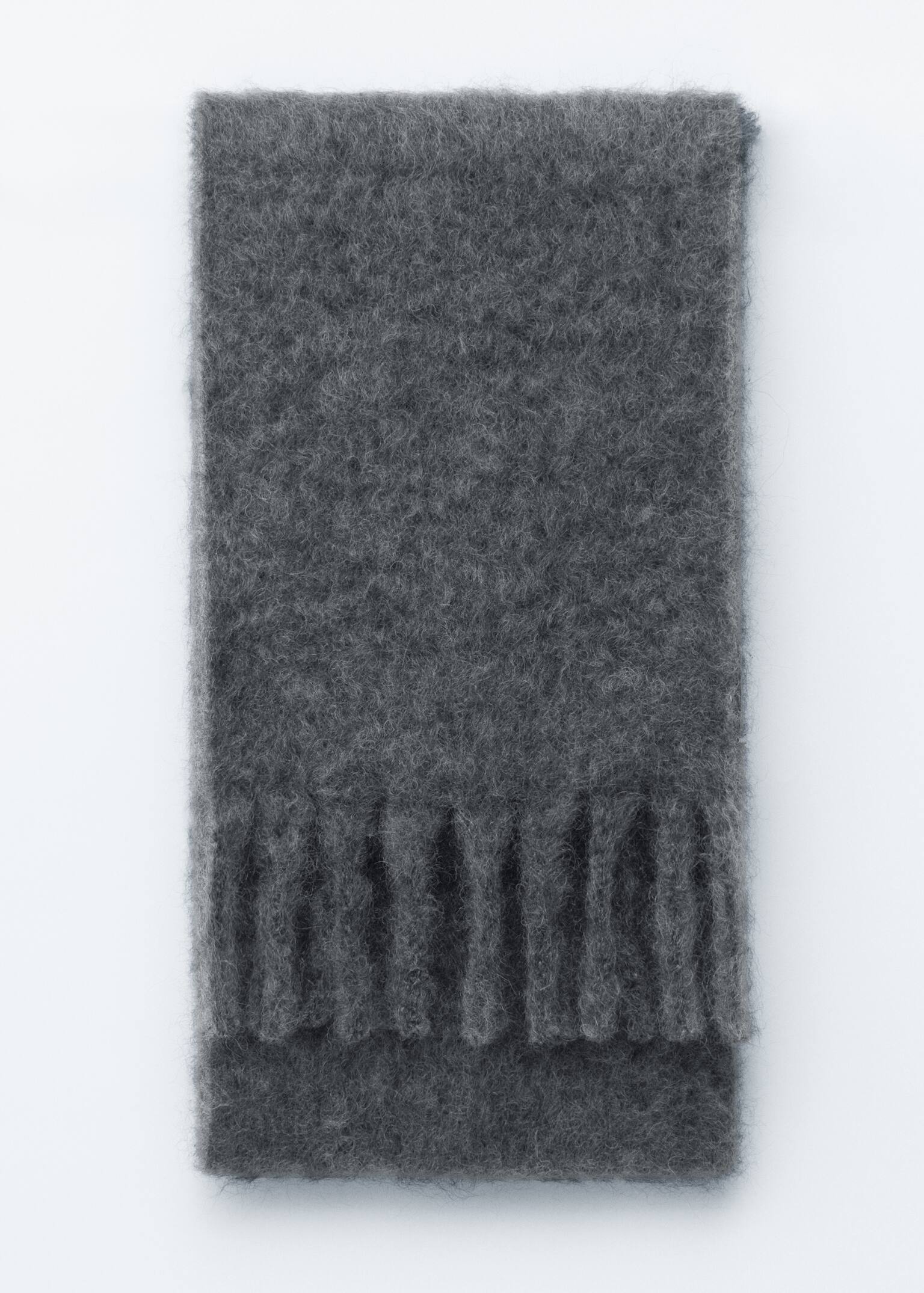 Stor halsduk i mohairblandning - Mörkgrå/melerad/Gråbeige/melerad/Ljusgul - 2