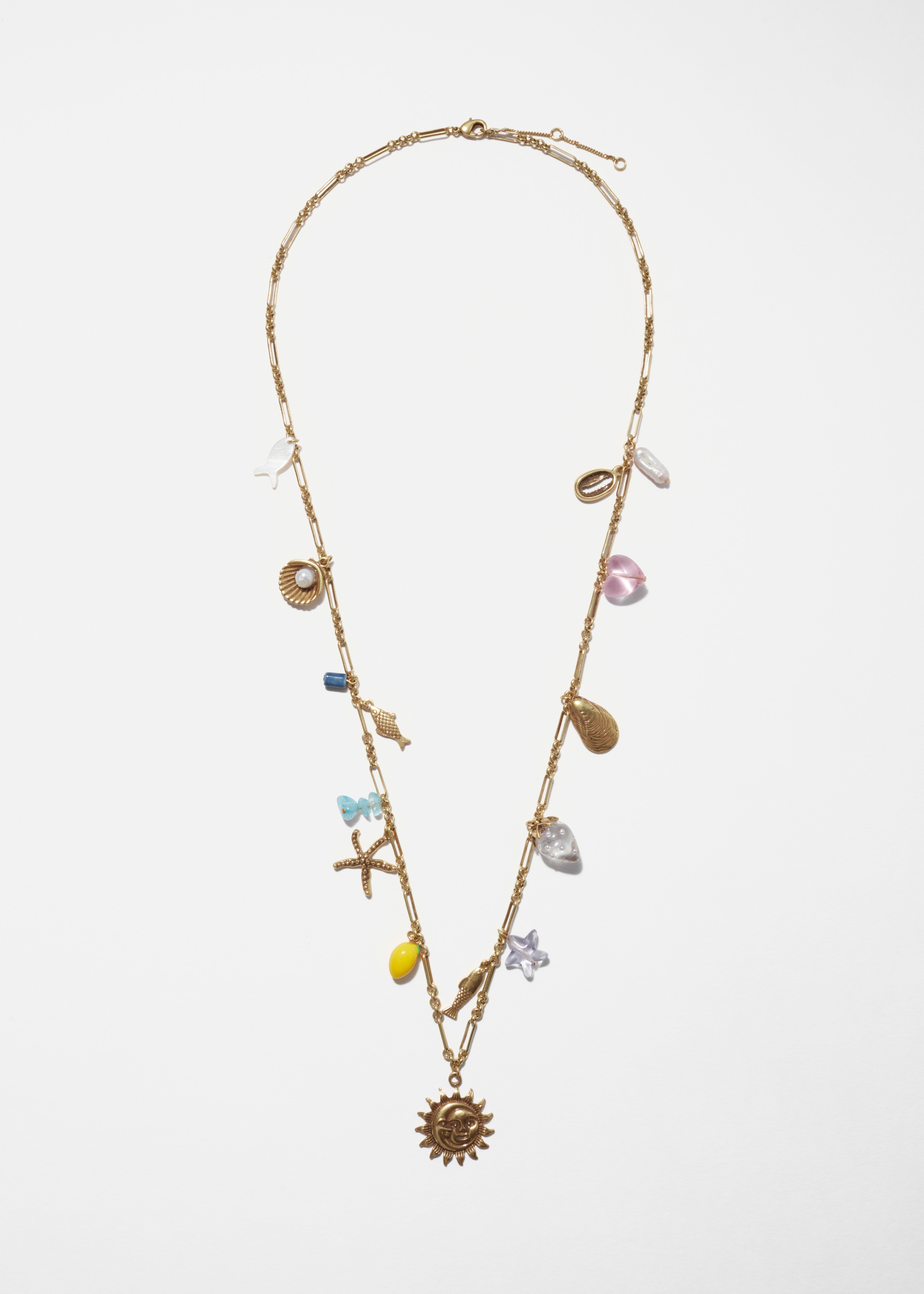 Κολιέ με μενταγιόν-γιορντάν ήλιου - Χρυσό