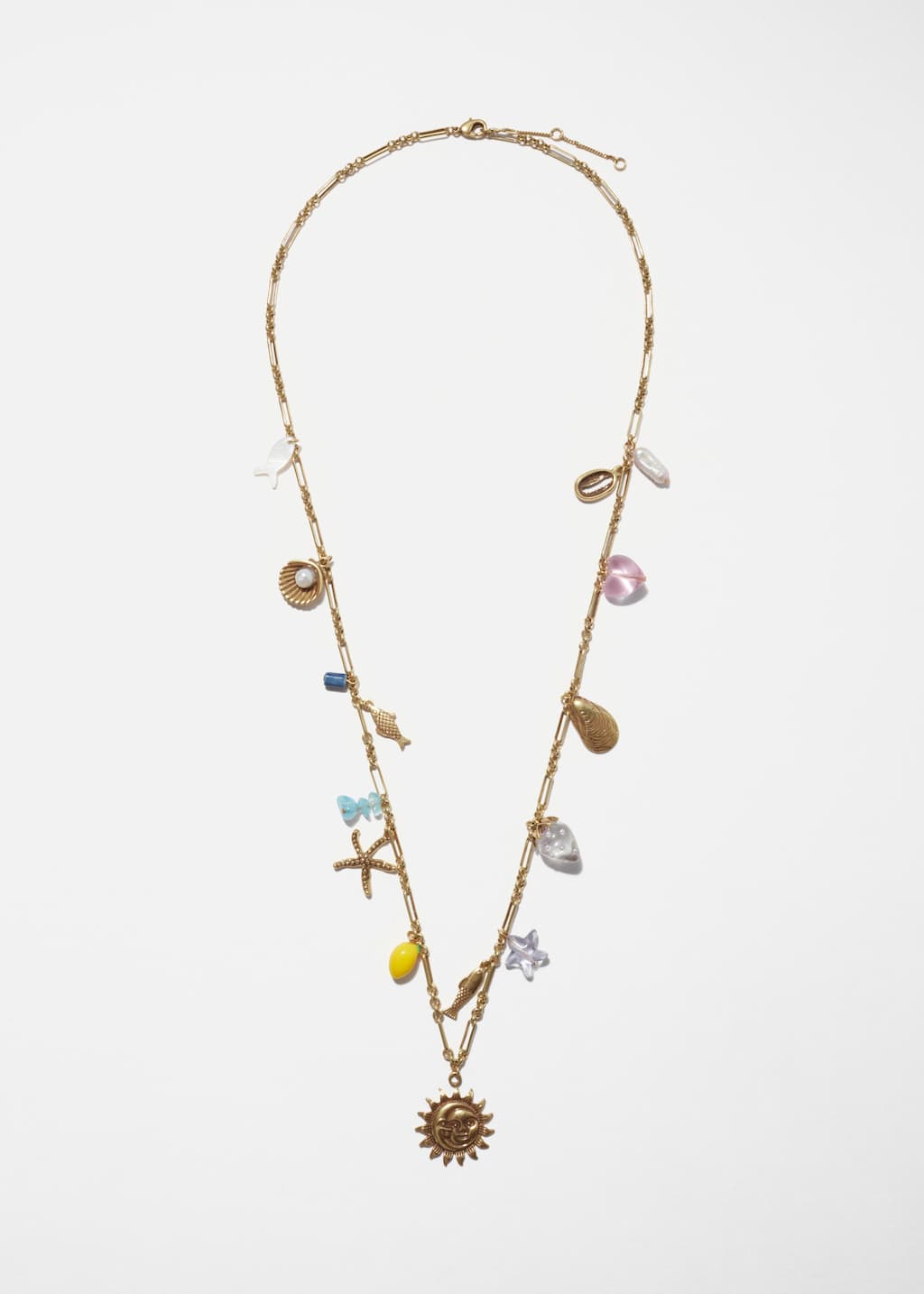 Sun-Pendant Charm Necklace