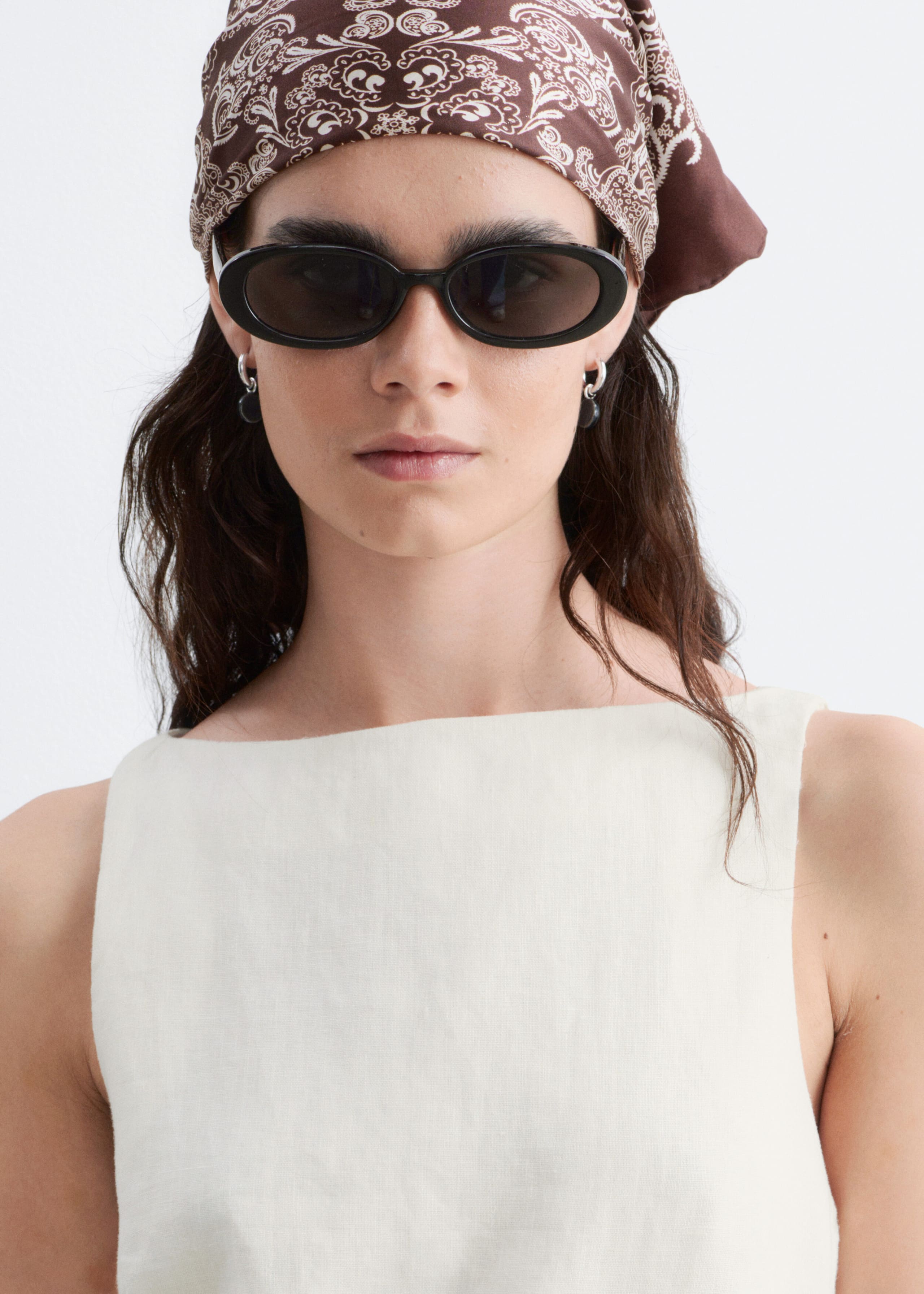 Robe courte en lin - Blanc - Lookbook