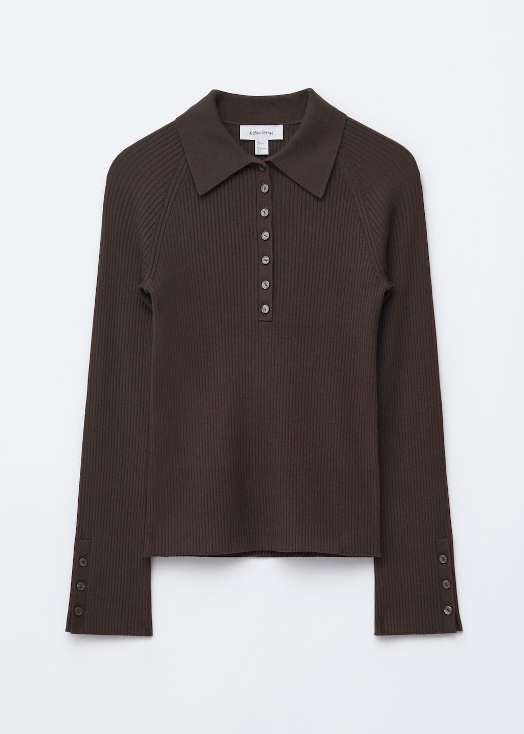 Image of Rib-Knit Polo Shirt