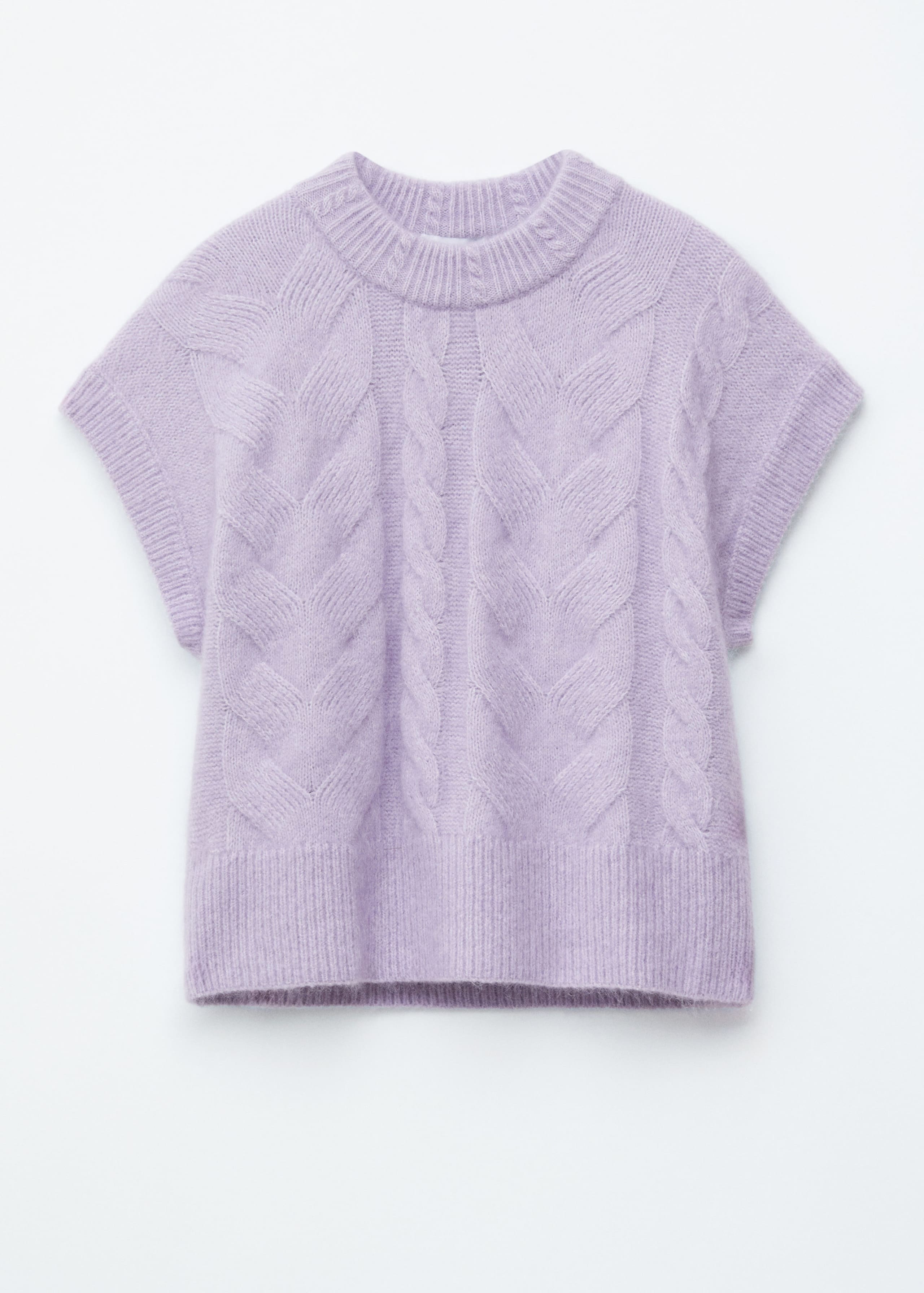 Image of Chaleco en mezcla de mohair y punto trenzado