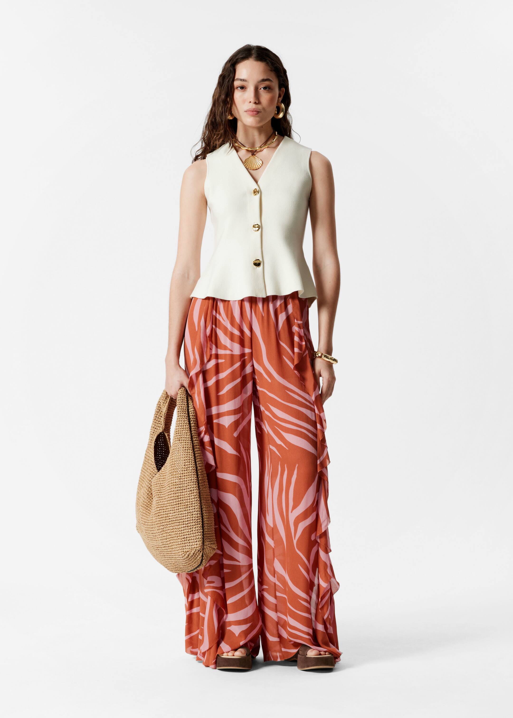 Größeres Bild ansehen: Strickweste mit Schößchen - Weiß - Ladies | H&M DE 2