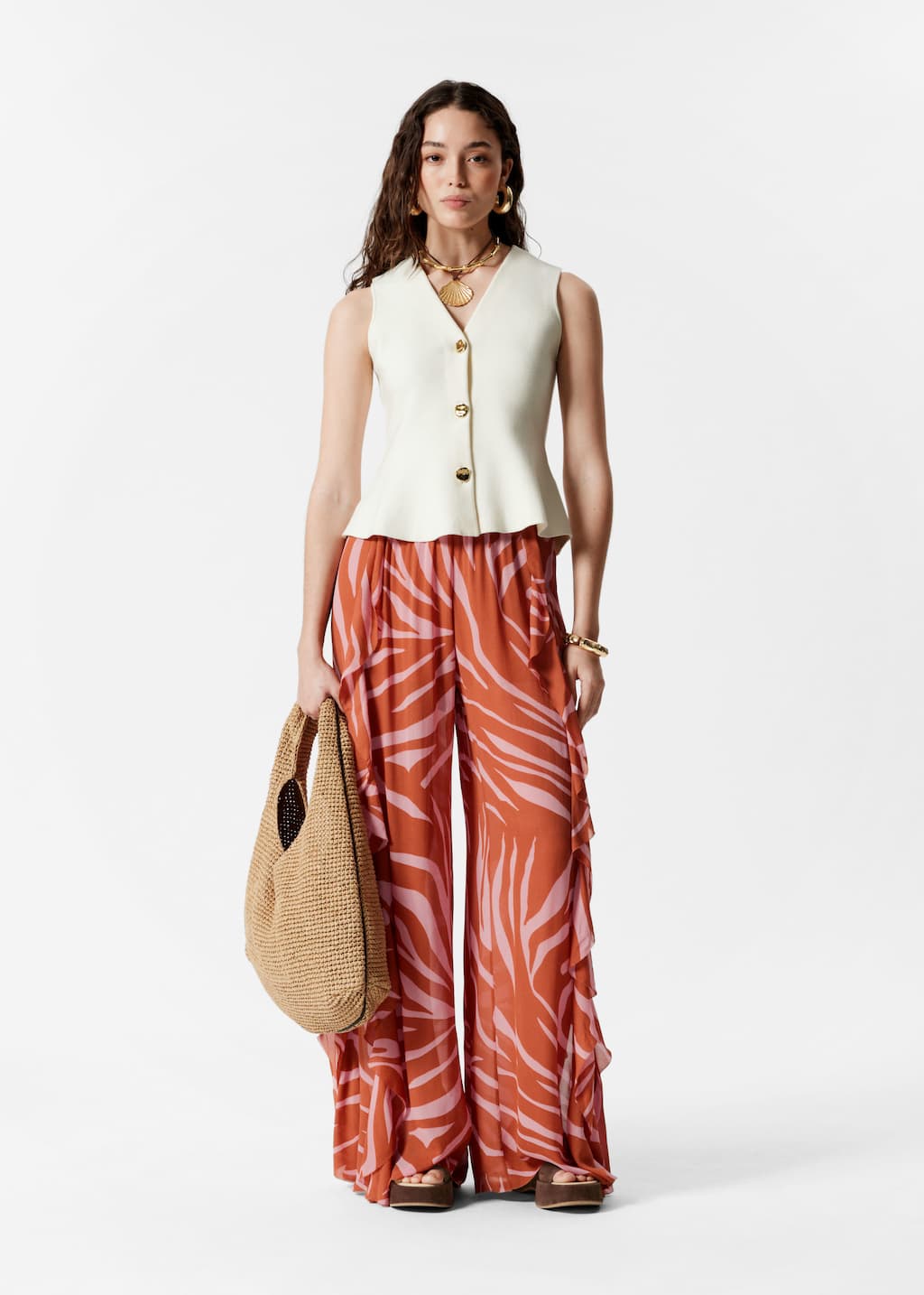 Image of Chaleco peplum de punto