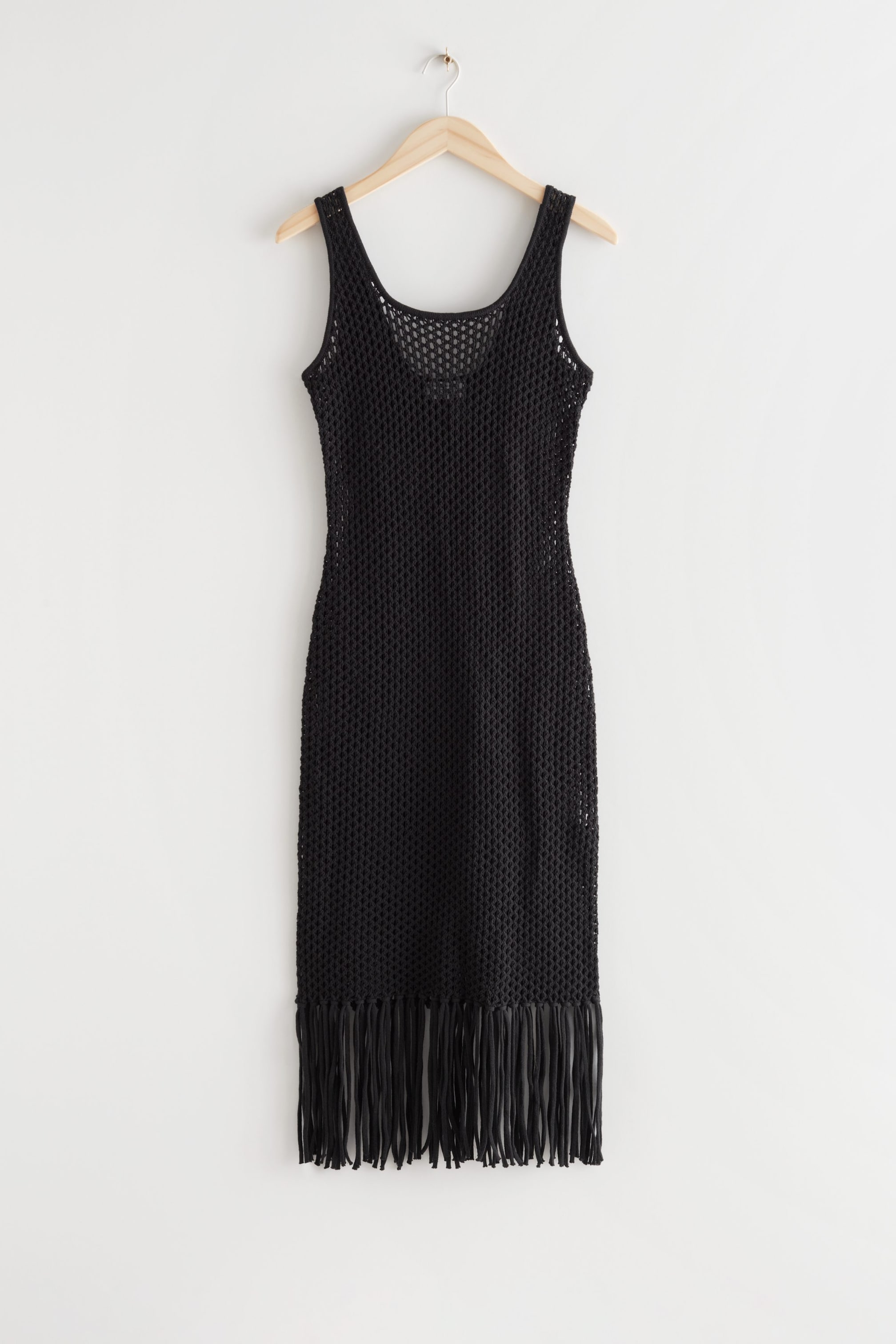 View larger image: Crocheted Tank Midi Dress - Black - Ladies | H&M GB 1