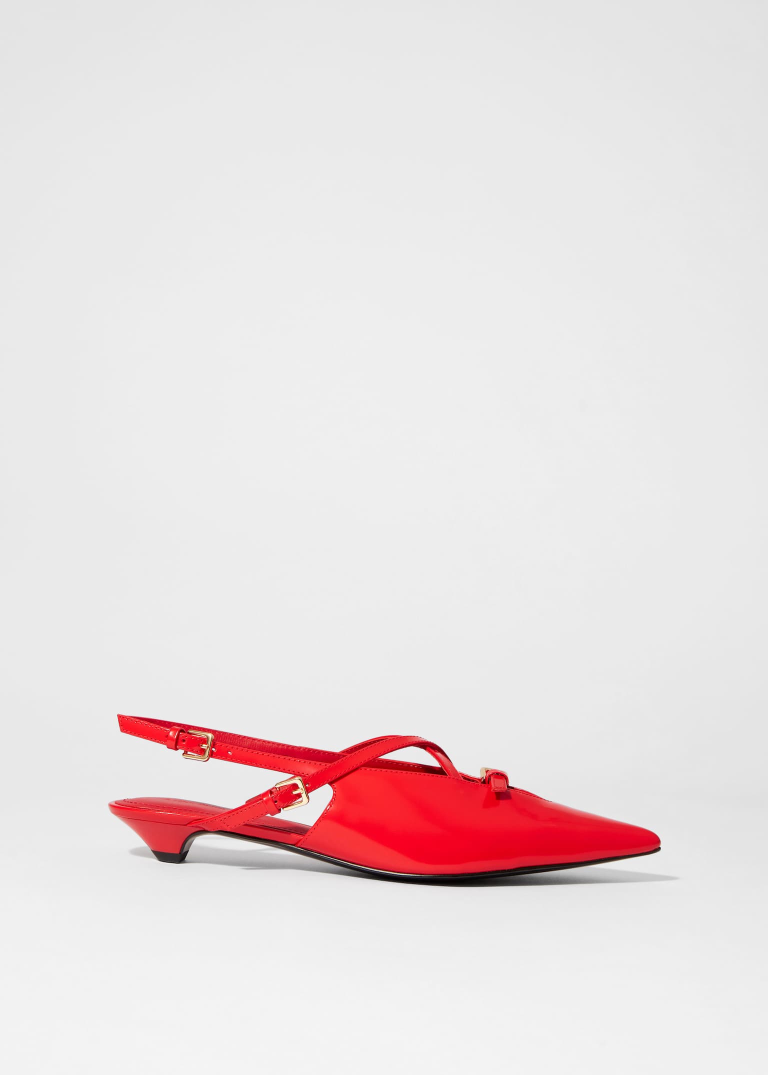 Ballerines à boucles et brides arrière - Rouge/Imprimé dalmatien