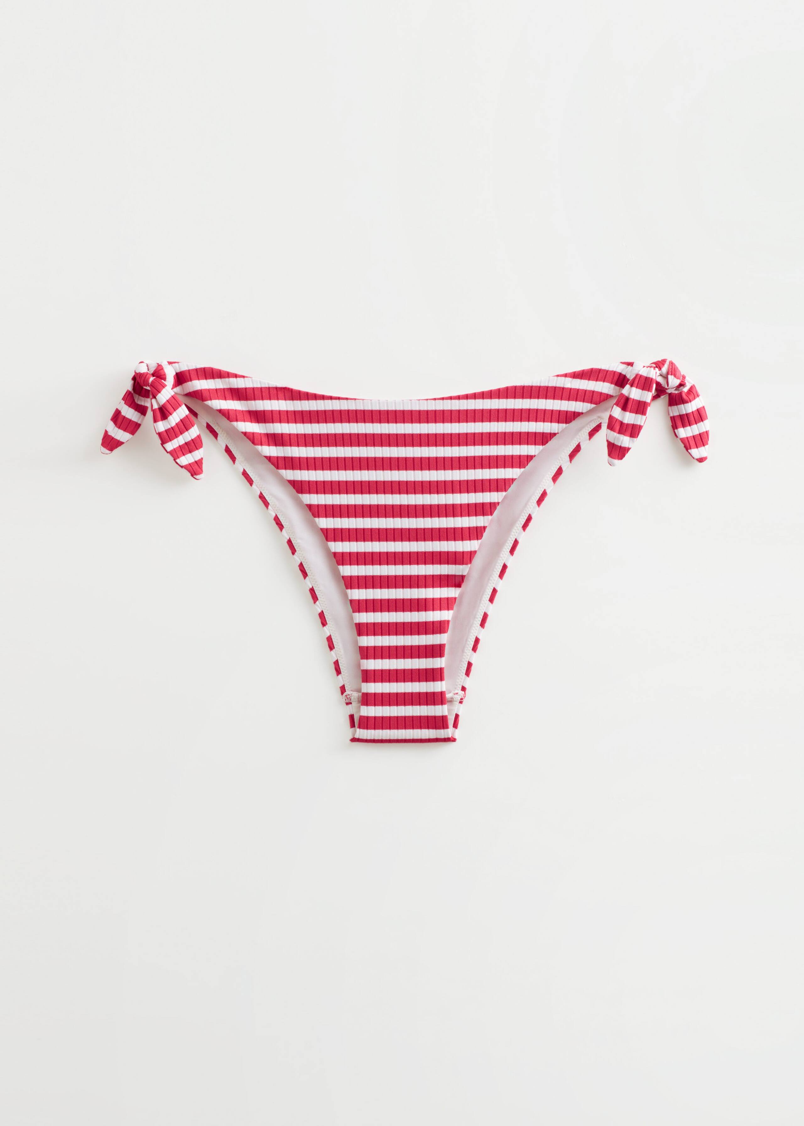 Side Bow Tanga Bikini Briefs - Red/White Stripes - Still Life