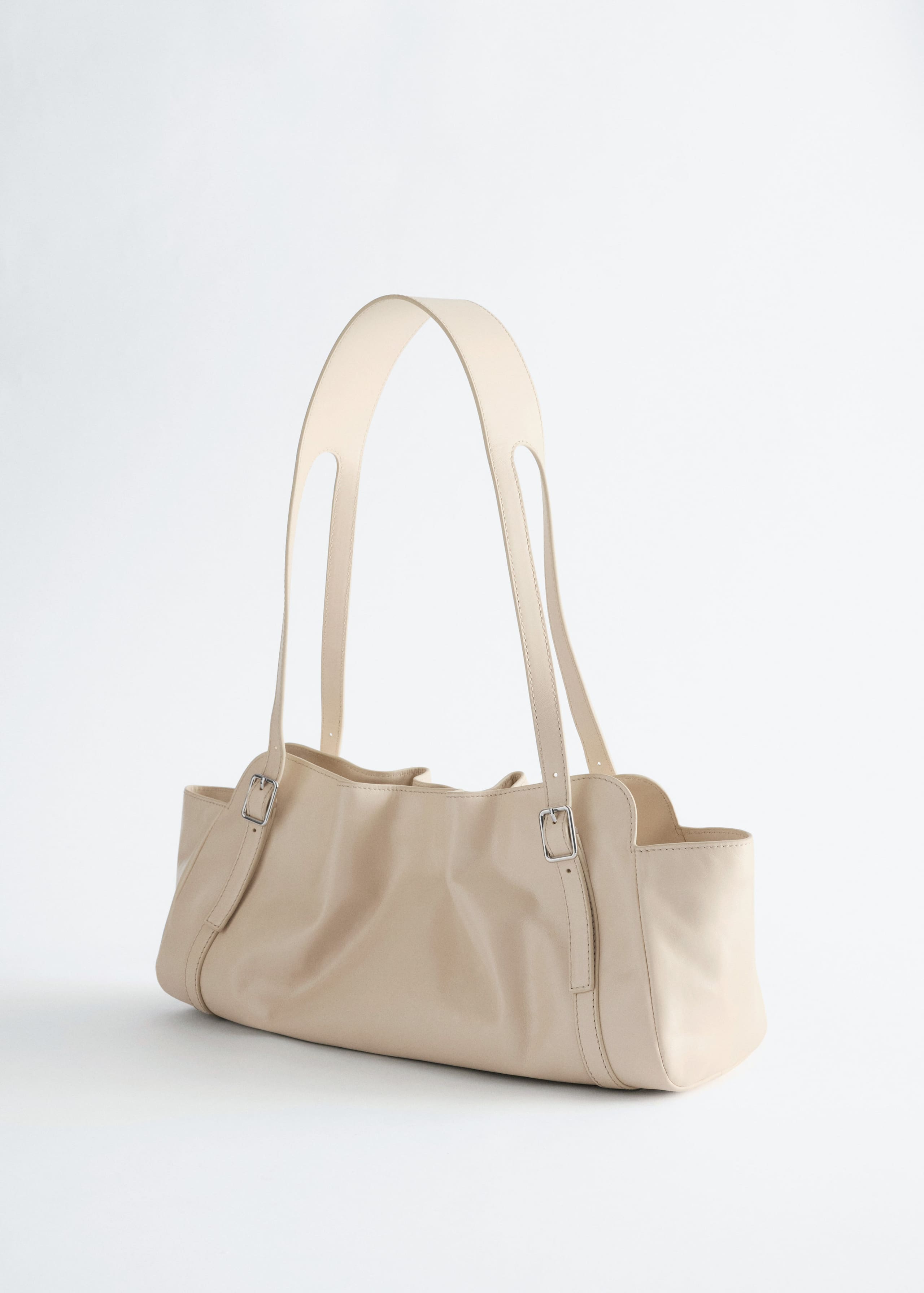 Image of Low-profile Leather Shoulder Bag