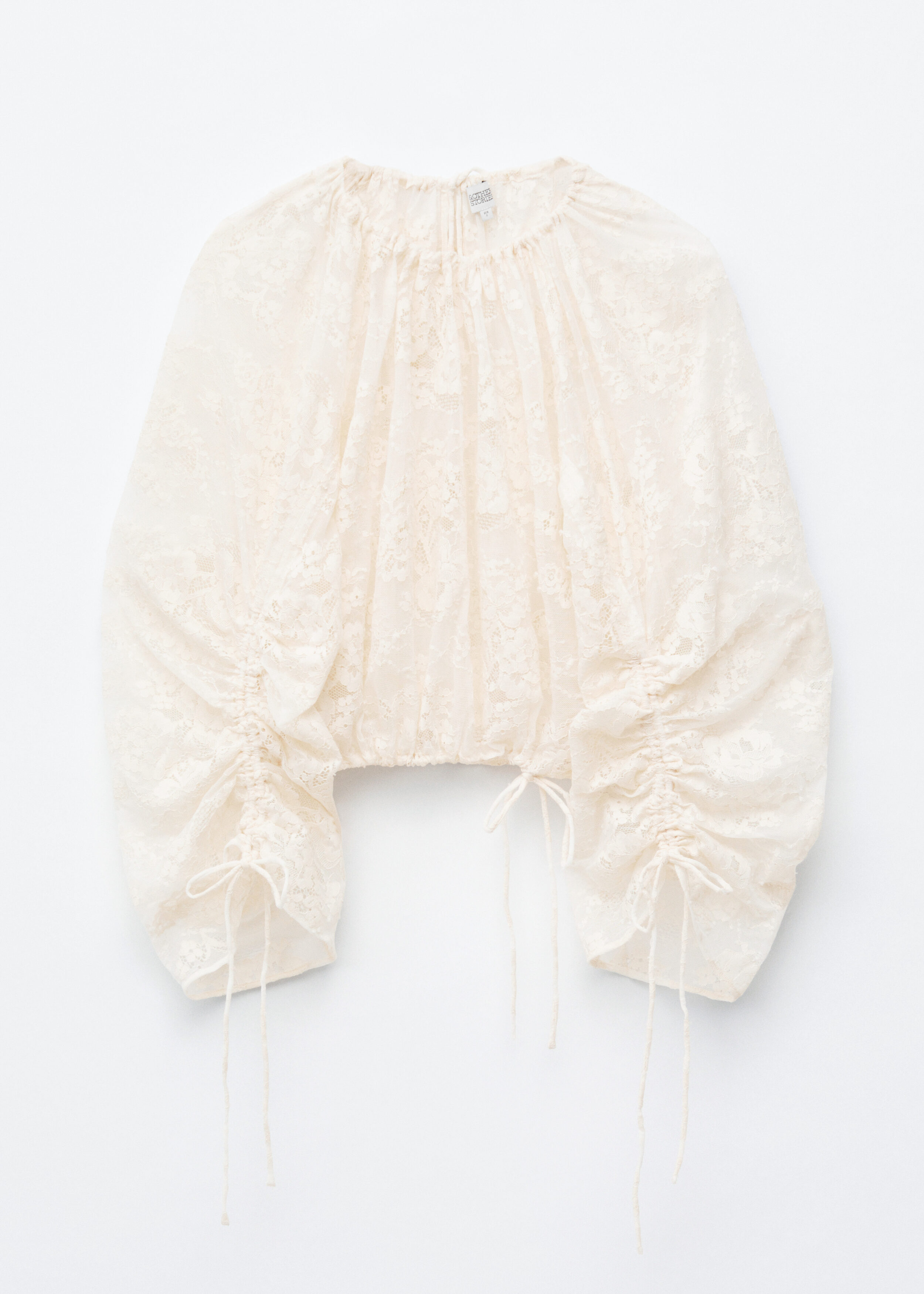 Balloon-Sleeve Jacquard Blouse - Beige/Tartan - & Other Stories US