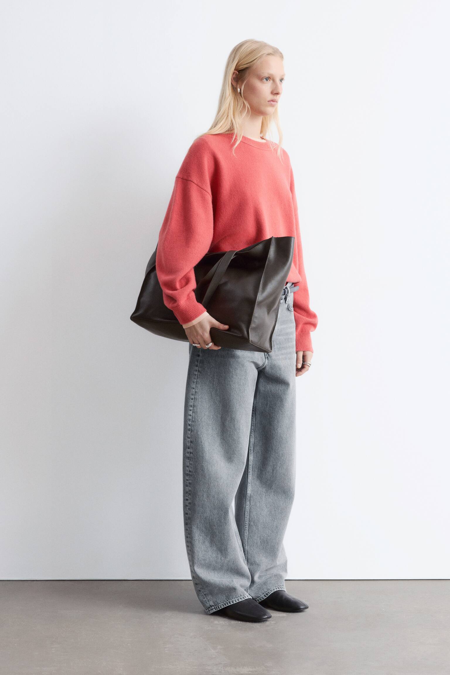 Oversized-Strickpullover - Rot/Navyblau/Grau meliert/Helltürkis - 3