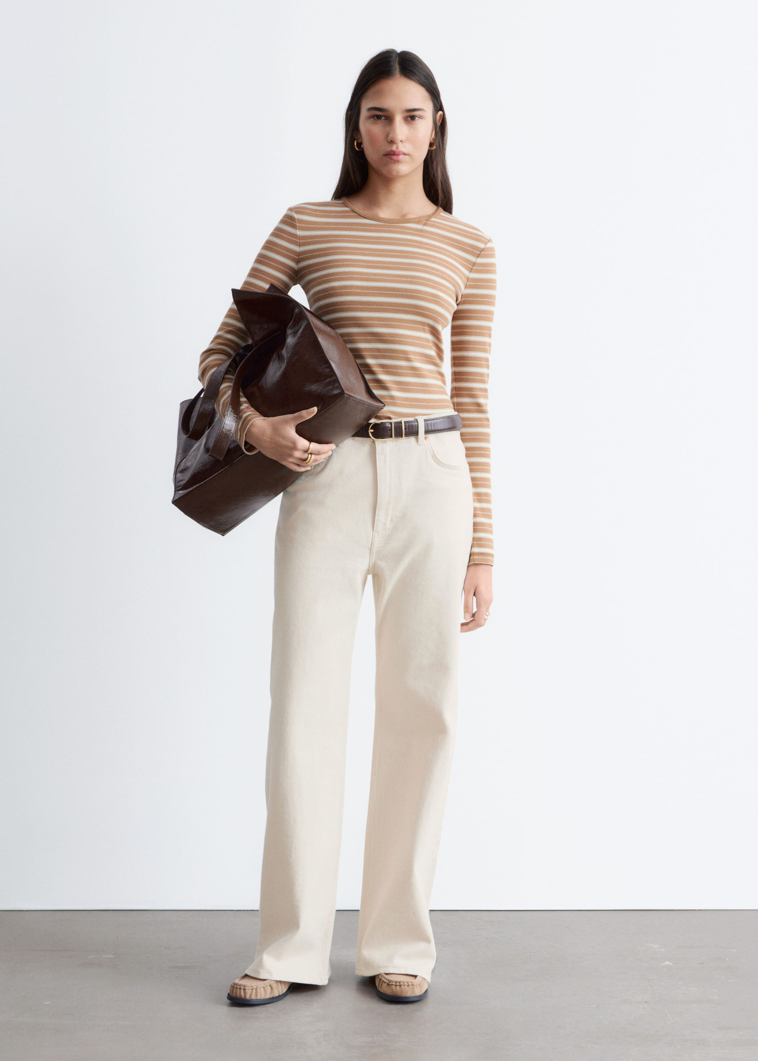 Image of Ribbed Long-Sleeve Top