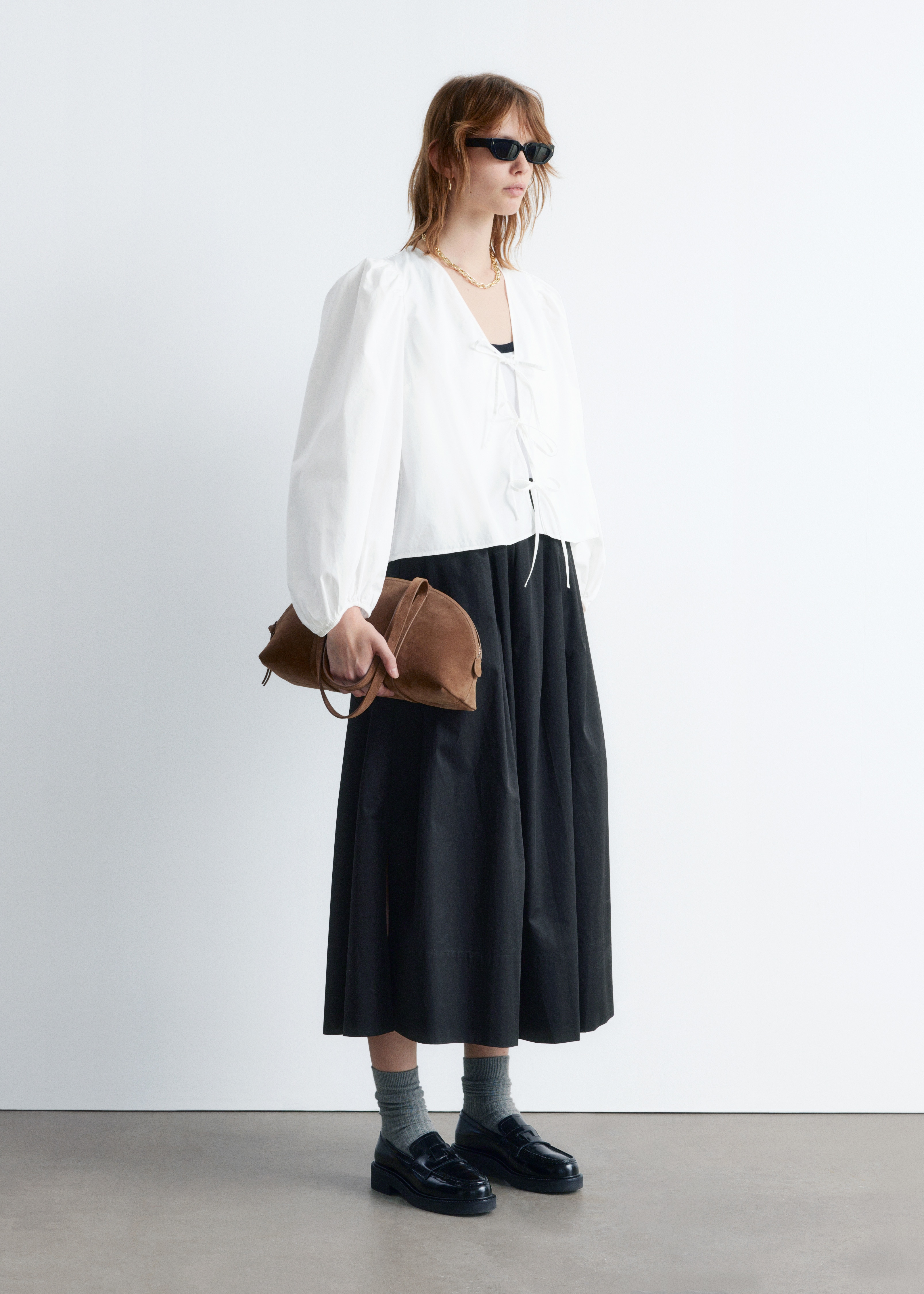 Elöl megkötős blúz - Fehér/Kék/rózsaszín csíkos