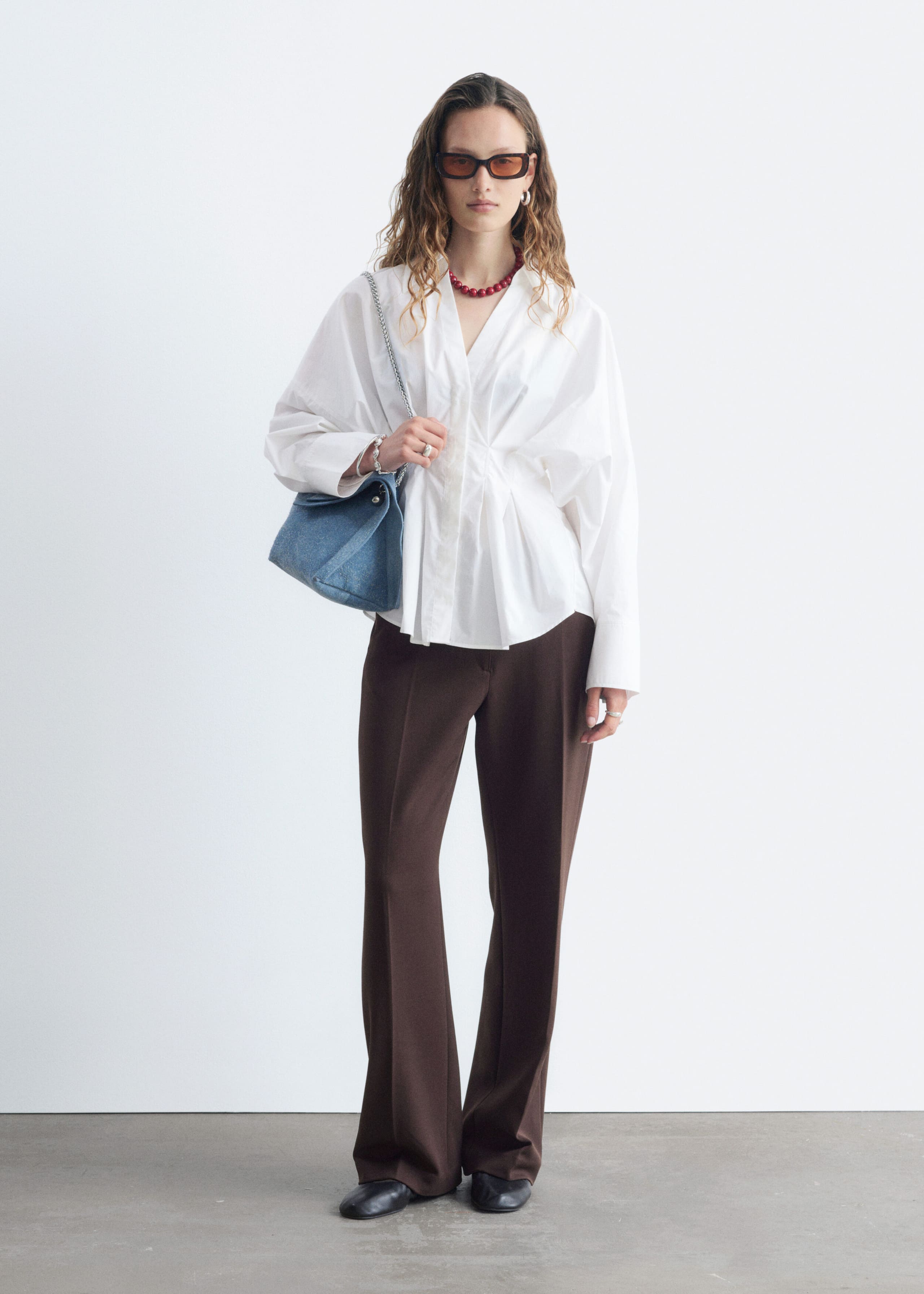 Tailored Press Crease Trousers - Dark Brown - Lookbook