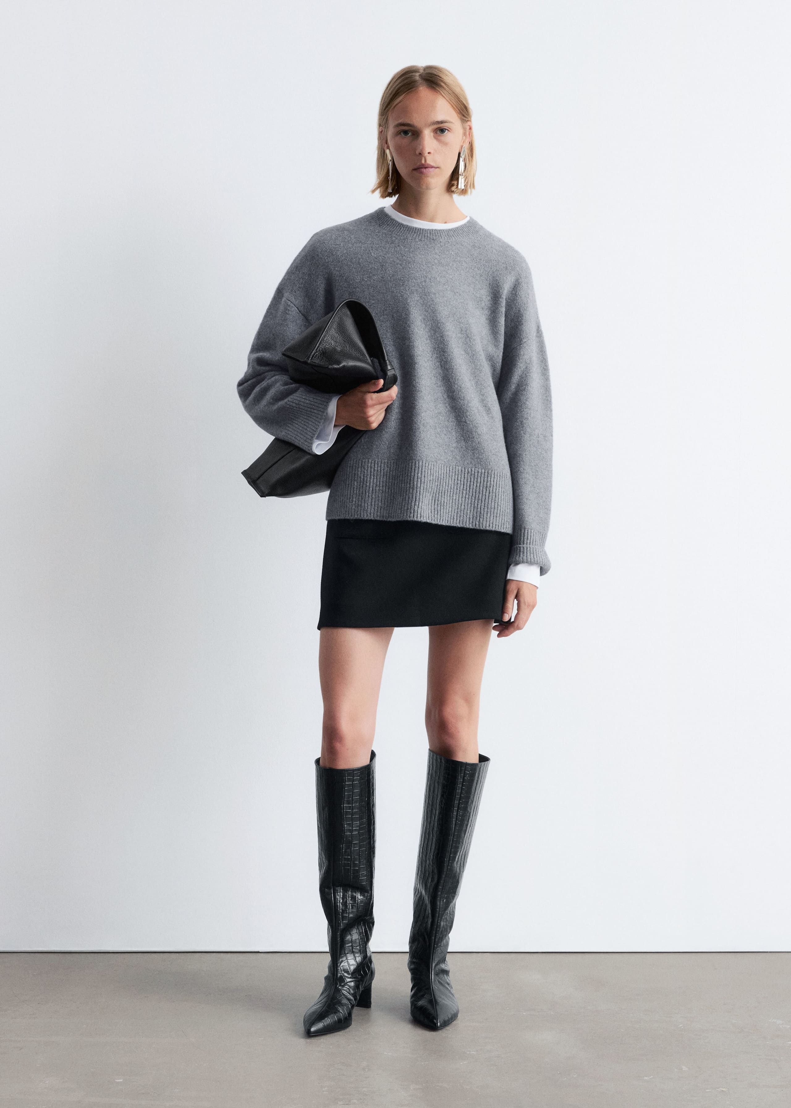 Image of Relaxed Fit Knitted Sweater