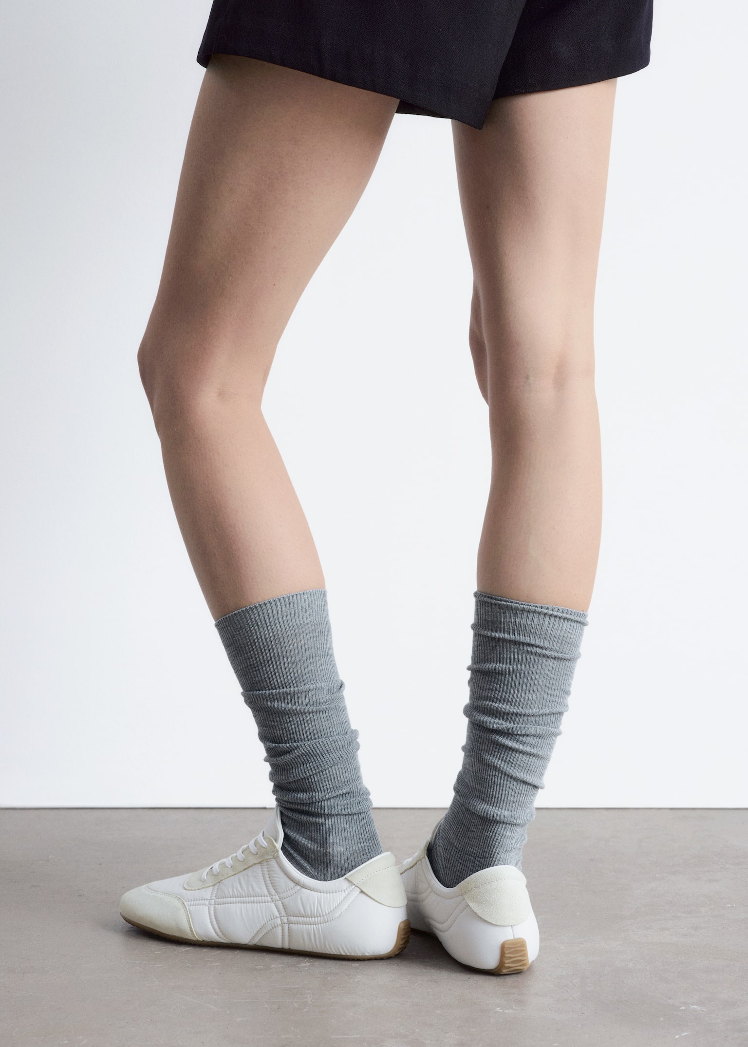 Suede-Detail Trainers - White/Beige/Black/Brown